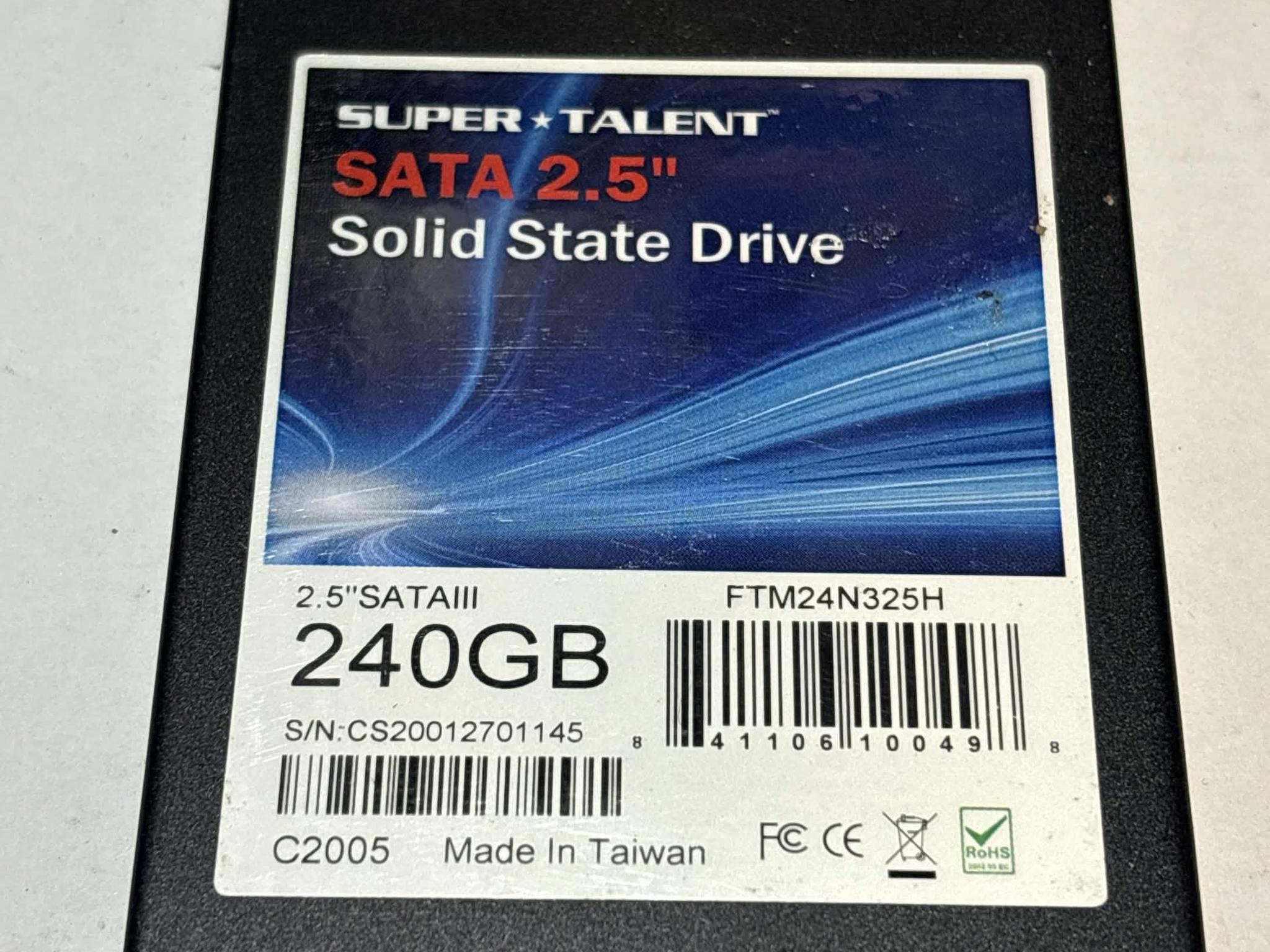 Super Talent 240GB SATA SSD | Tested & Functional