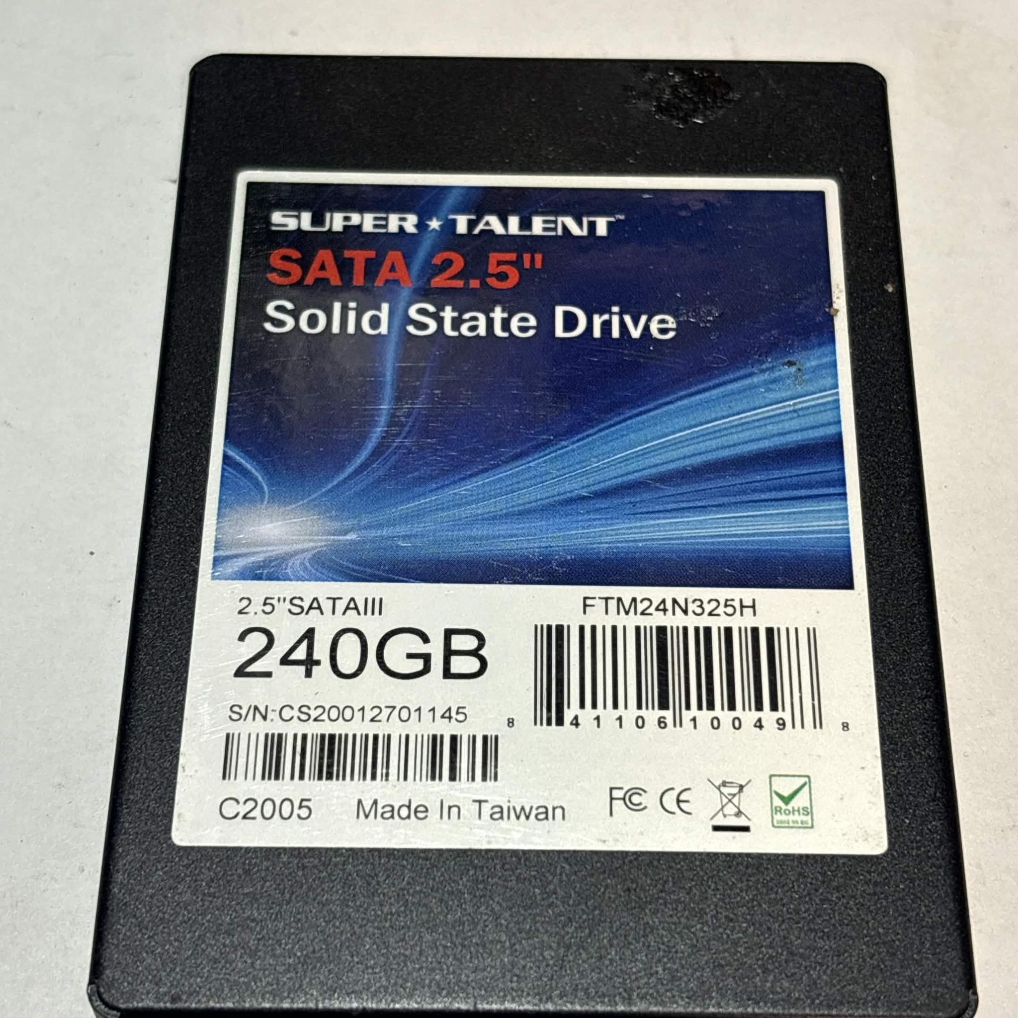 Super Talent 240GB SATA SSD | Tested & Functional