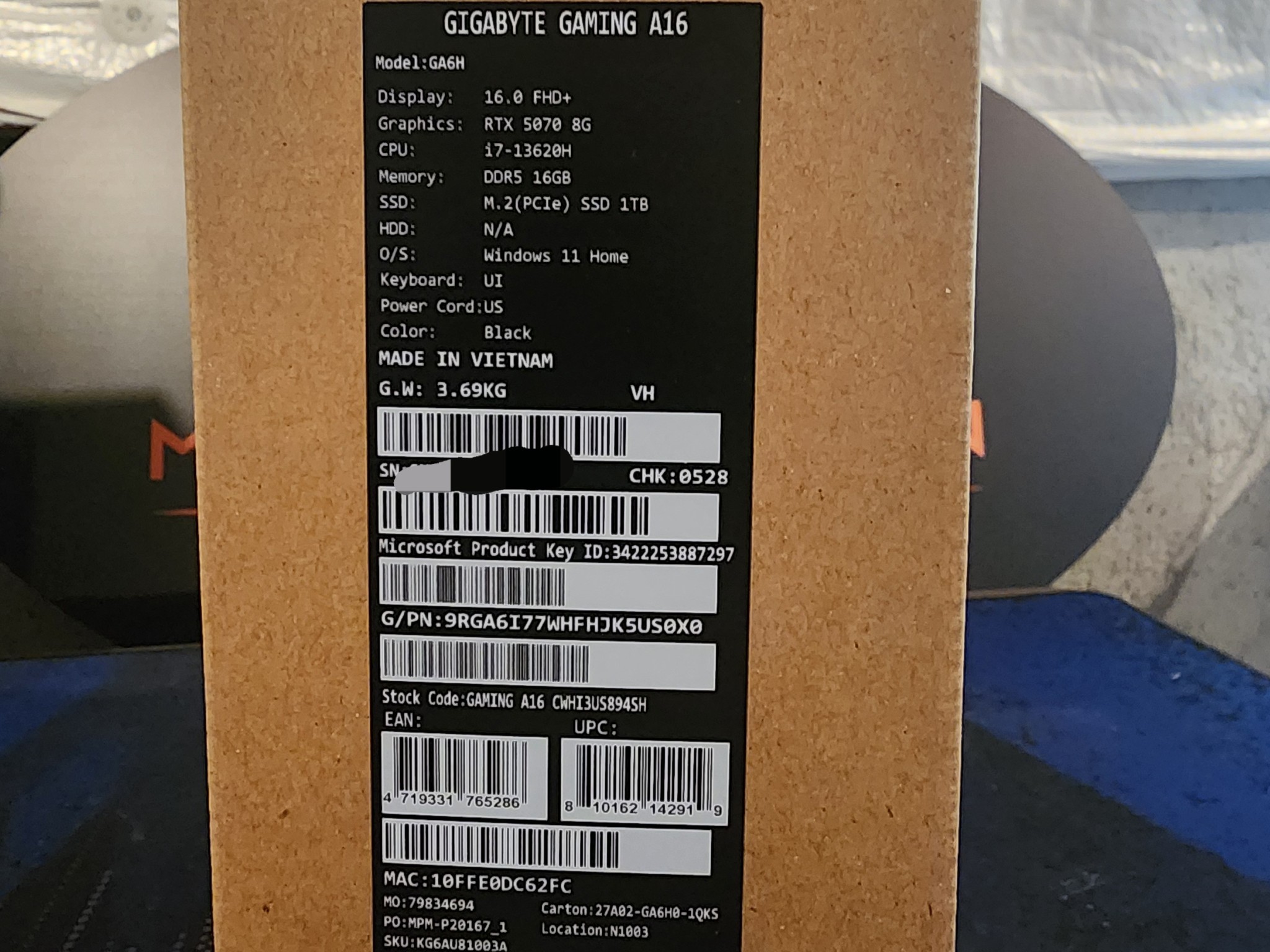 RTX 5070 / i7-13620H - GIGABYTE Gaming Laptop