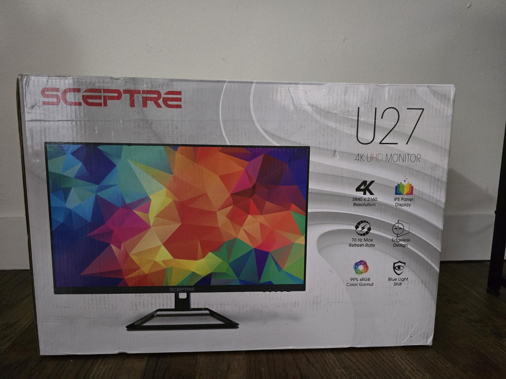 🔥 Sceptre 27” 4K 70Hz IPS Monitor | 99% sRGB | Built-in Speakers | Excellent Condition!