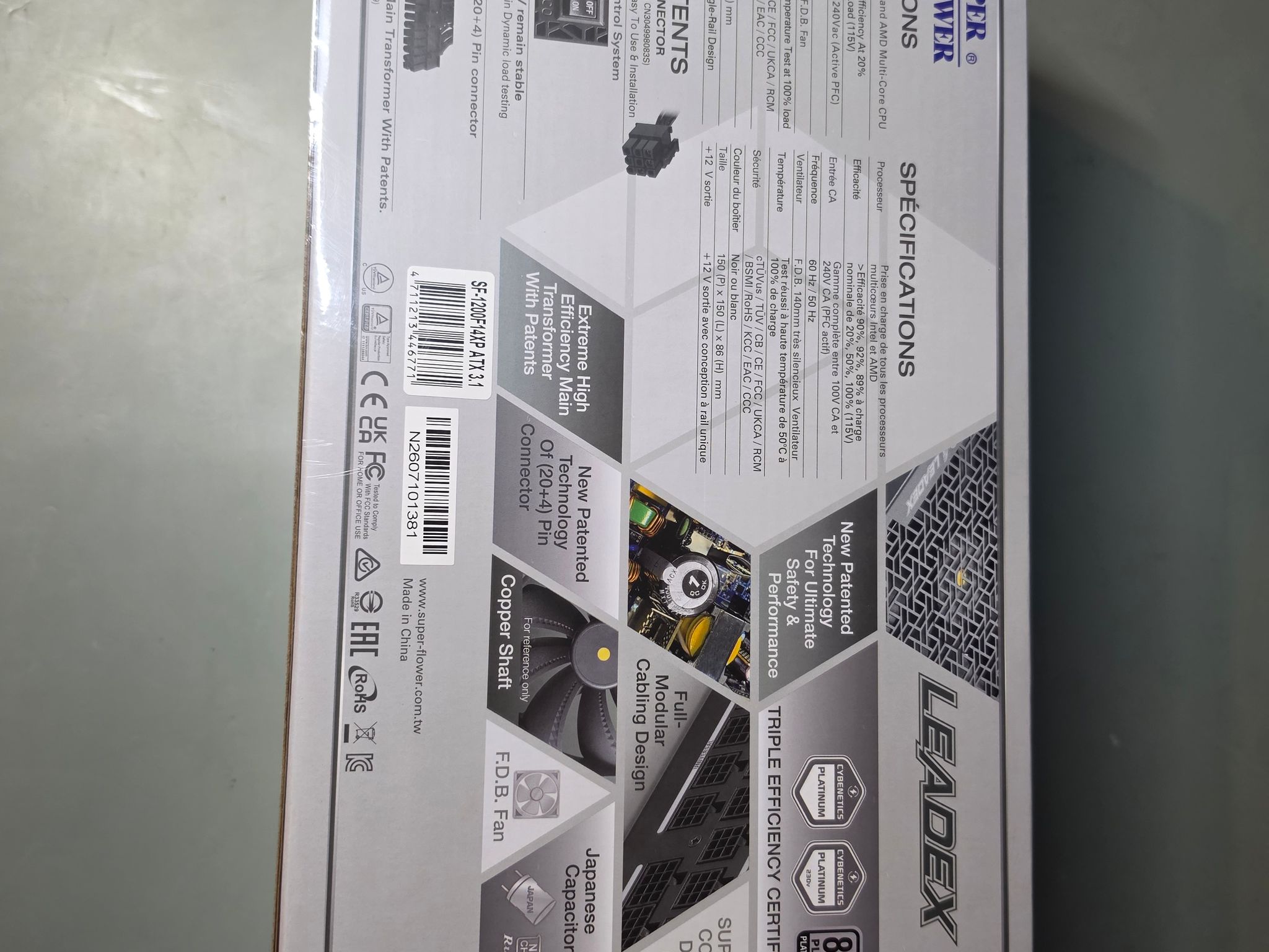 Super Flower Leadex VII Platinum PRO 1200W ATX Modular White PSU SF-1200F14XP