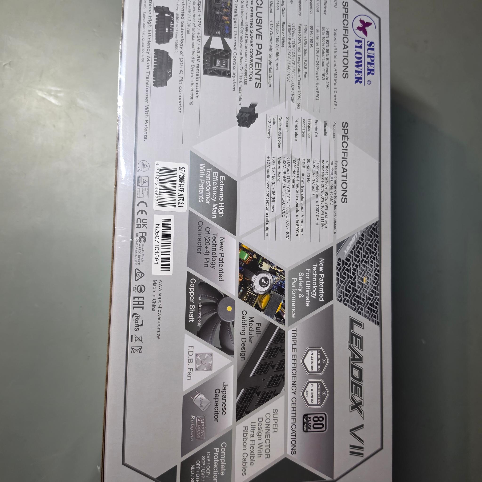 Super Flower Leadex VII Platinum PRO 1200W ATX Modular White PSU SF-1200F14XP