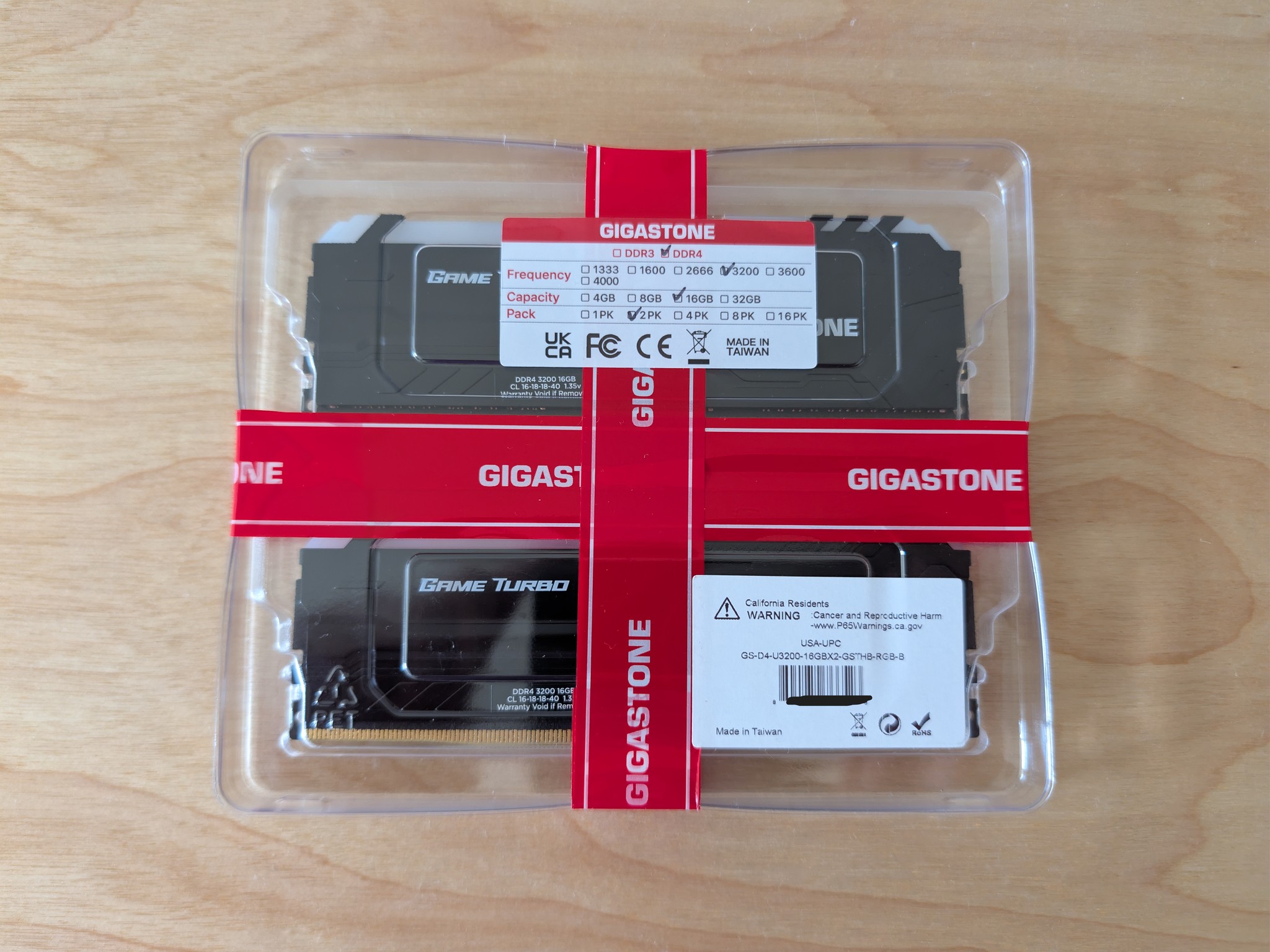 Gigastone Game Pro RGB 32GB (2x16GB) DDR4-3200 CL16 RAM – New Sealed