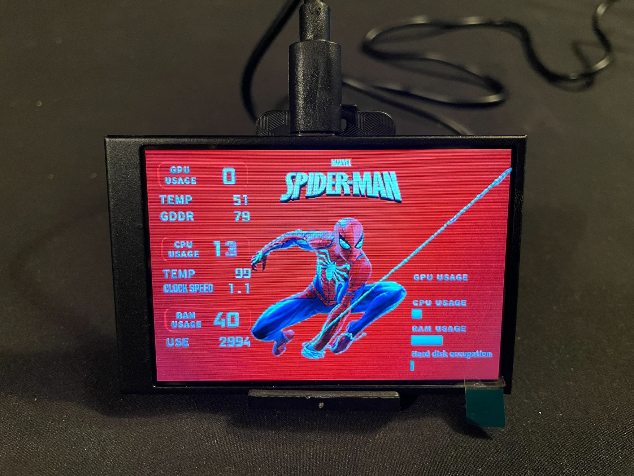 Gaming Desktop PC Stats Screen