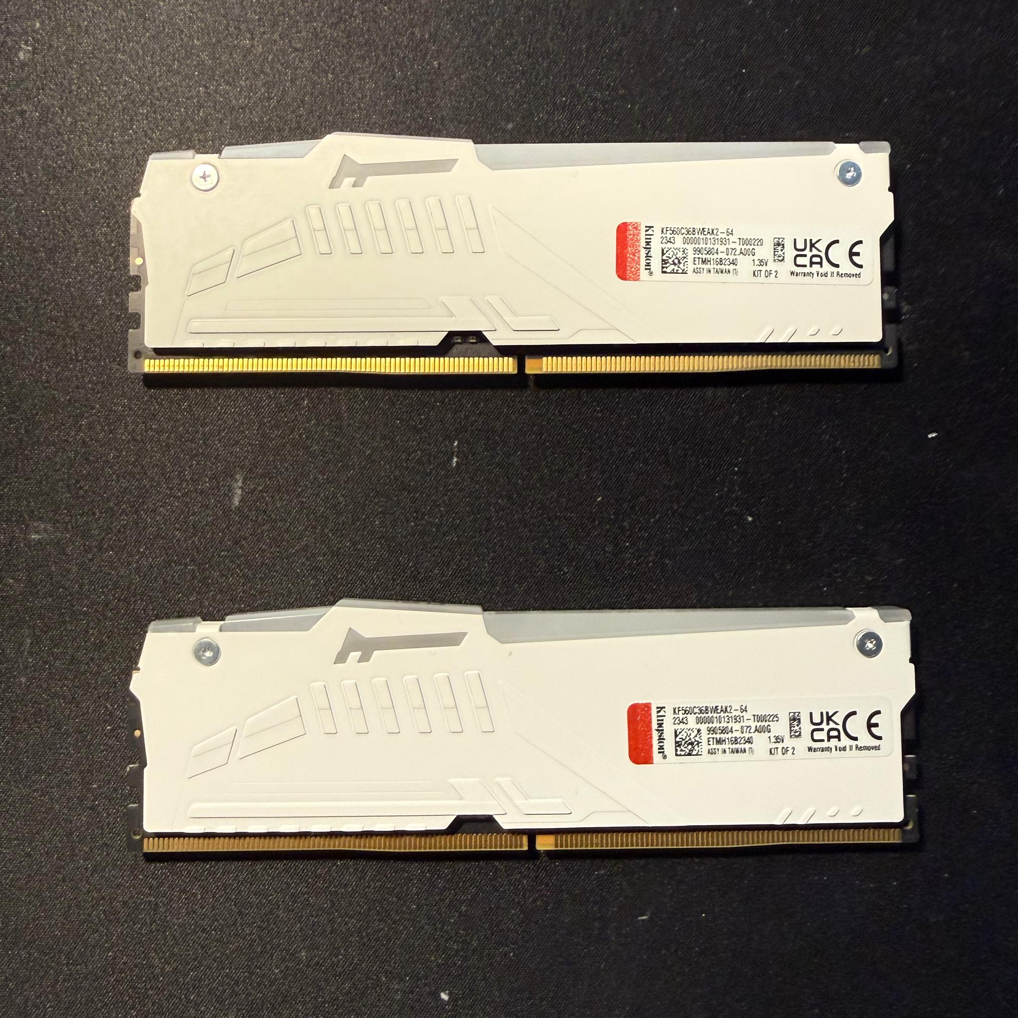 Kingston FURY Beast 64GB (2x 32GB) DDR5 RGB Desktop Memory, 6000MT/s cl 36