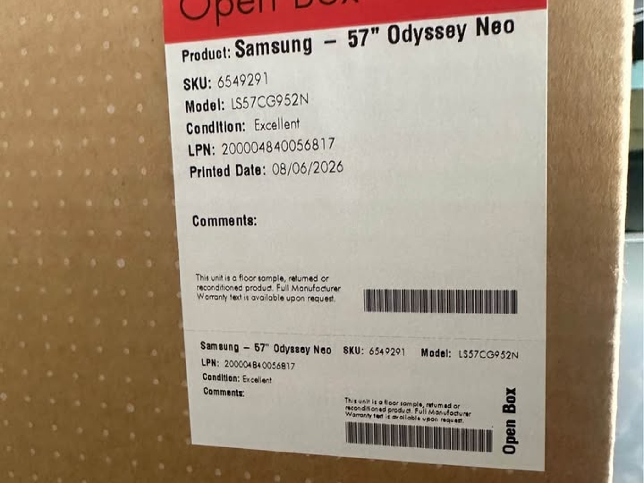 Samsung 57" Odyssey Neo G9 7680x2160 Dual 4K Mini-LED 240Hz 1ms Curved Gaming Monitor