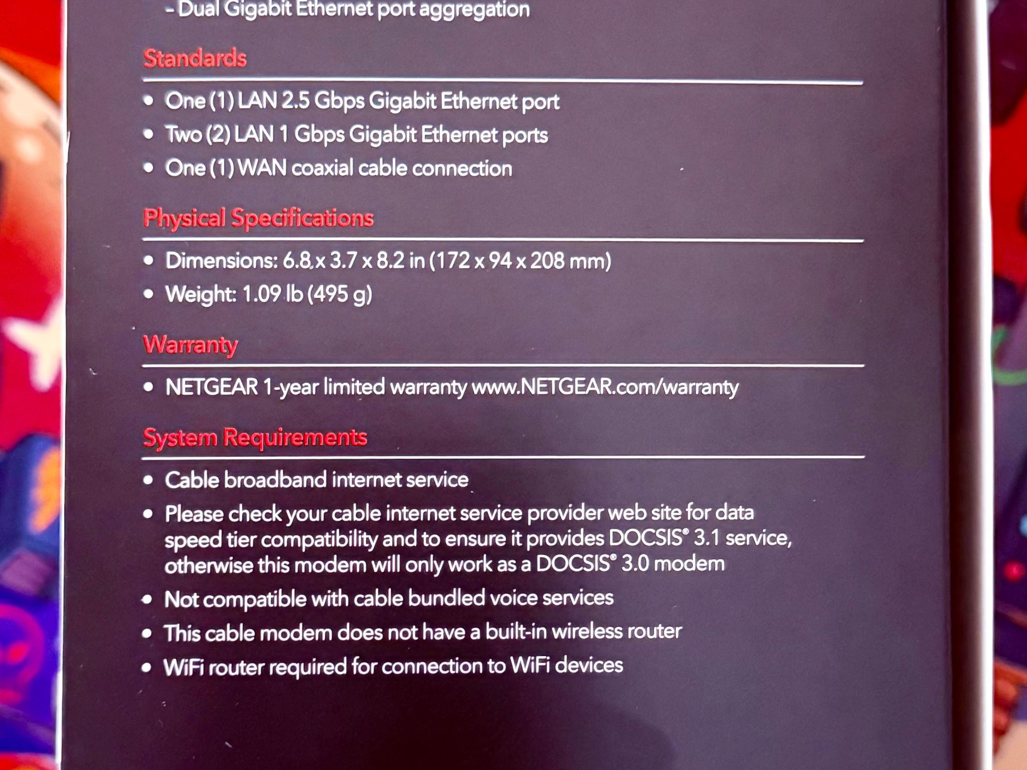 Netgear Nighthawk CM3000 High-Speed Cable Modem
