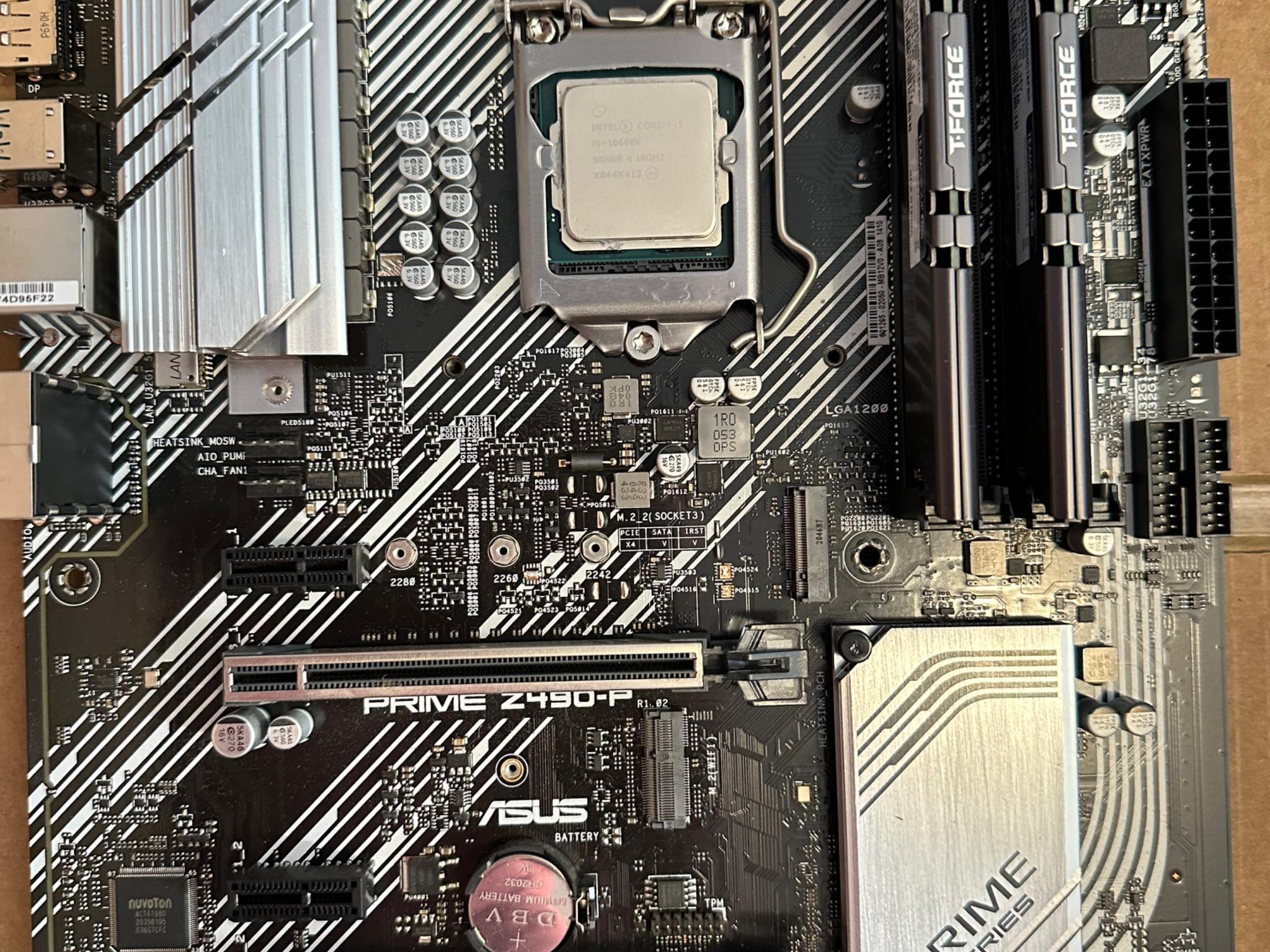 PC Part Bundle 10600k, Motherboard, and 16gb Ram