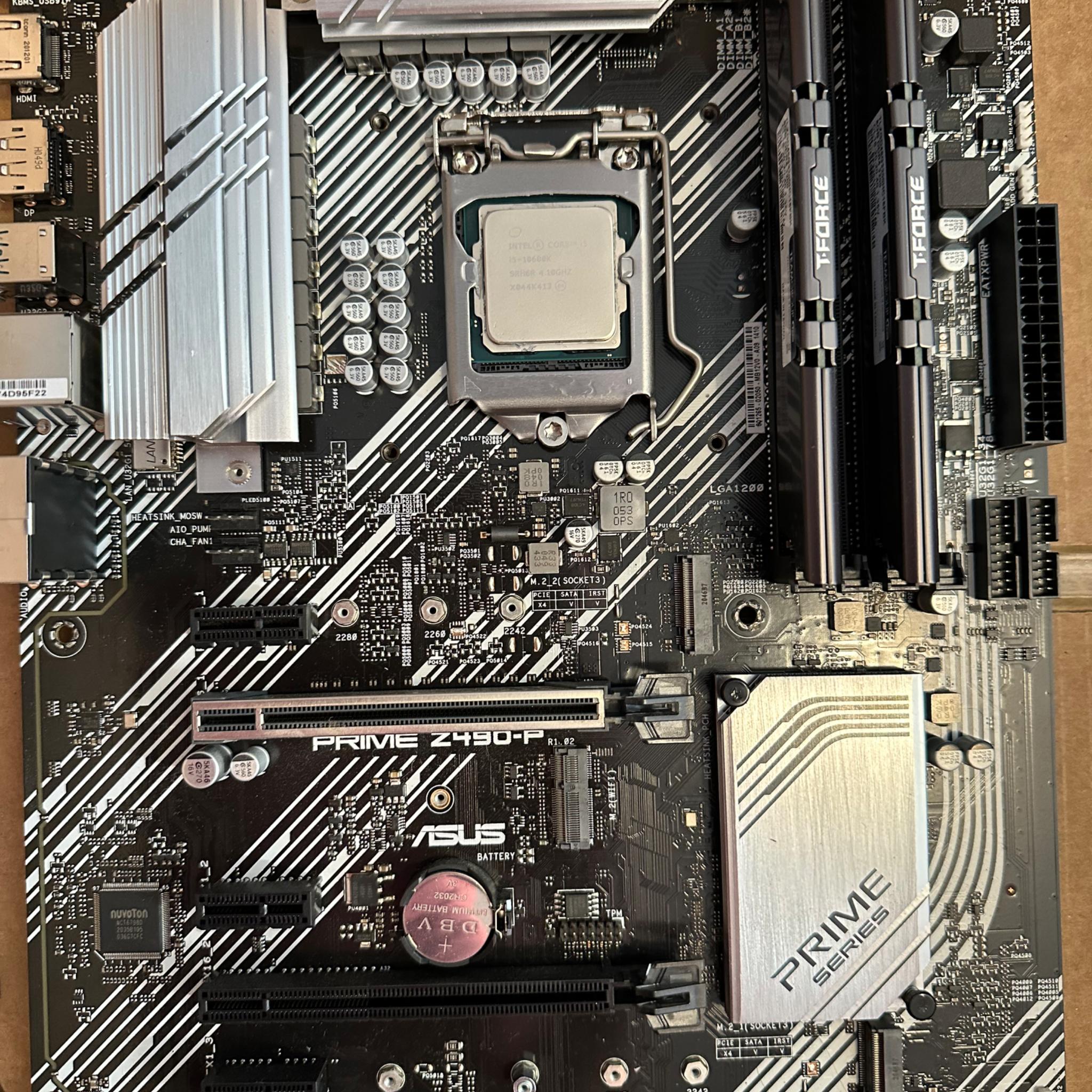 PC Part Bundle 10600k, Motherboard, and 16gb Ram
