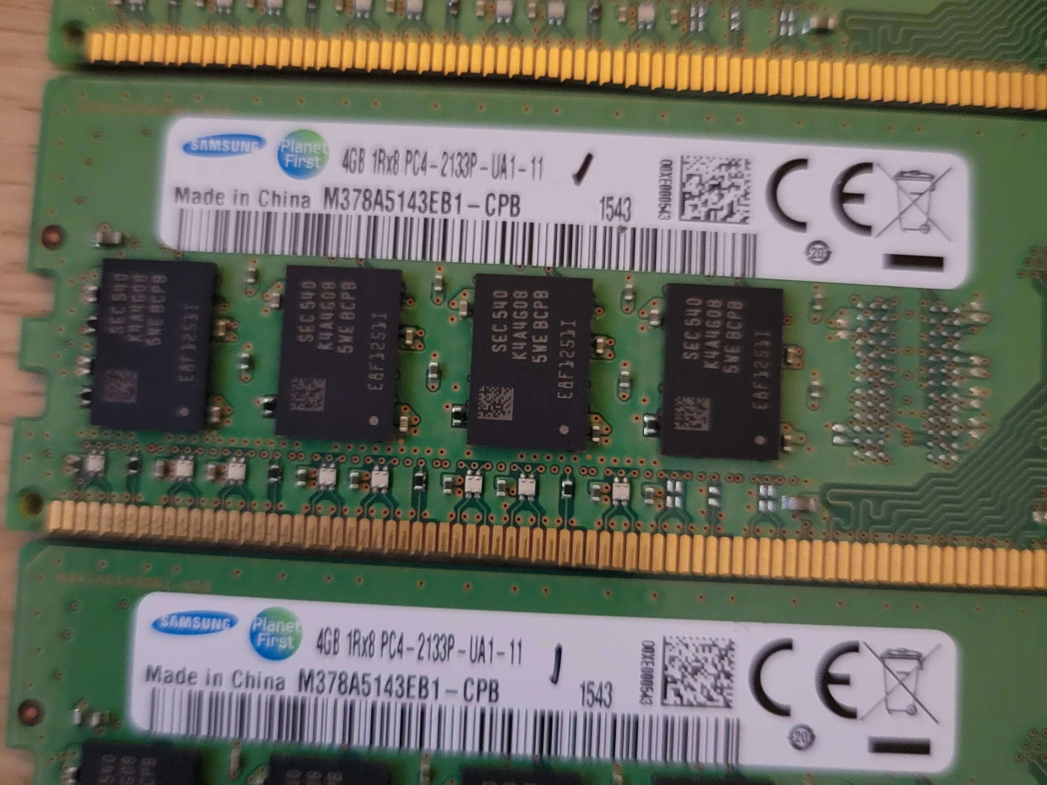 16gb DDR4 4x4gb 2133mhz Samsung E-die