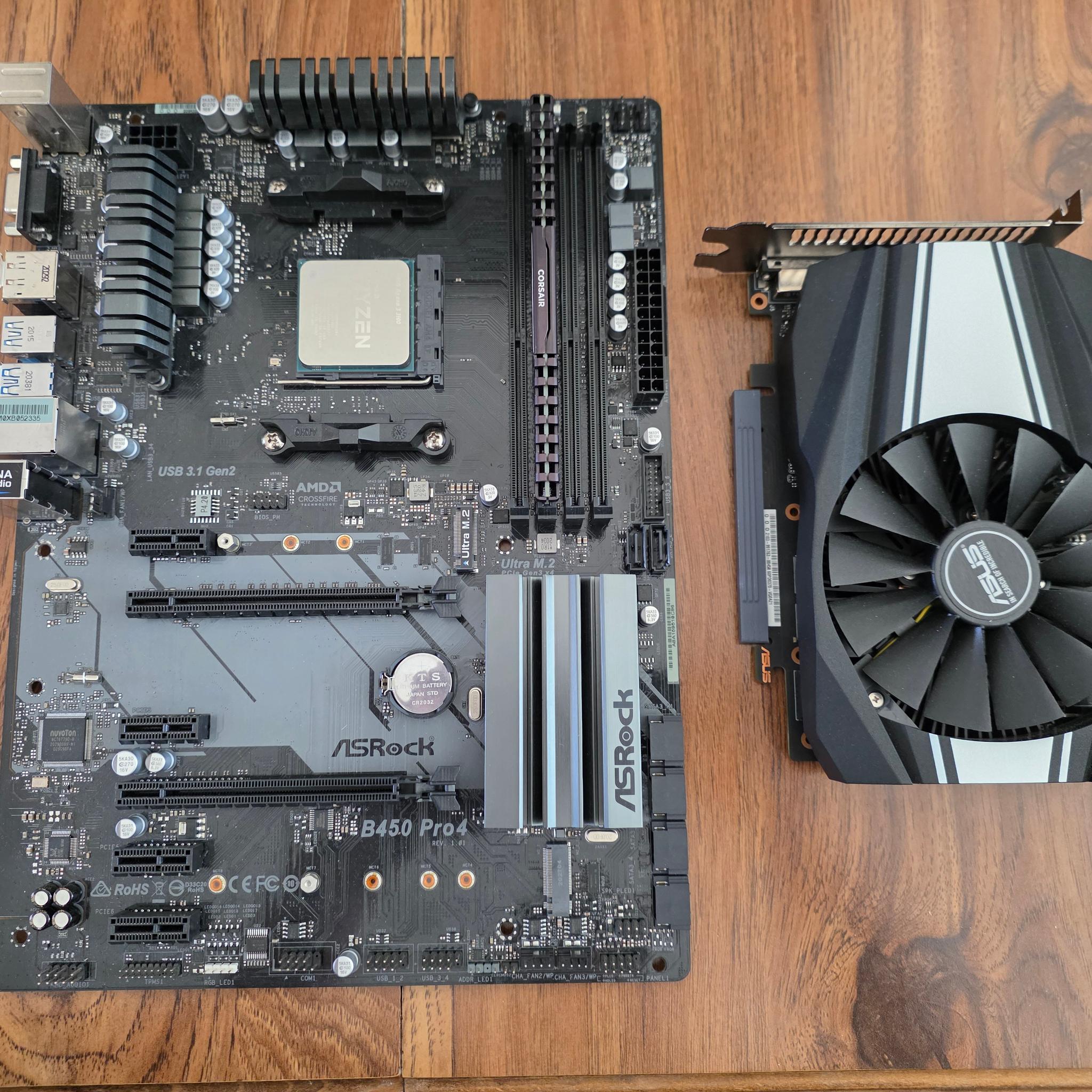 Used Ryzen 3 3100 + B450 Pro4 + 16GB DDR4 2400MHz + GTX 1650 Super 4GB Gaming Bundle