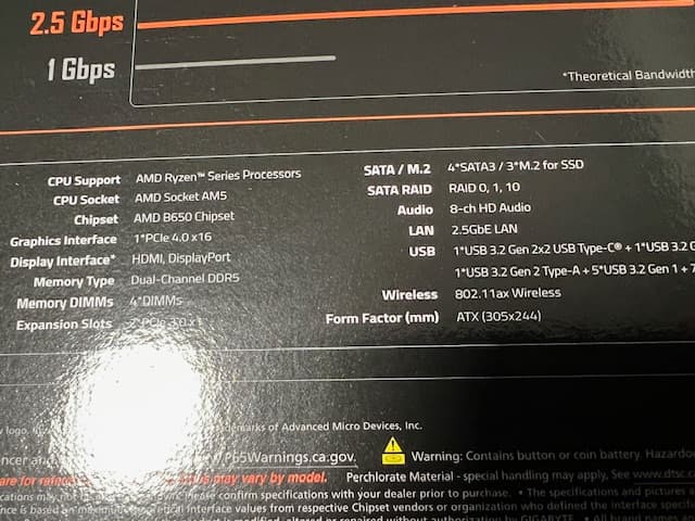 Gigabyte B650 Gaming X AX V2 AMD AM5 ATX Motherboard