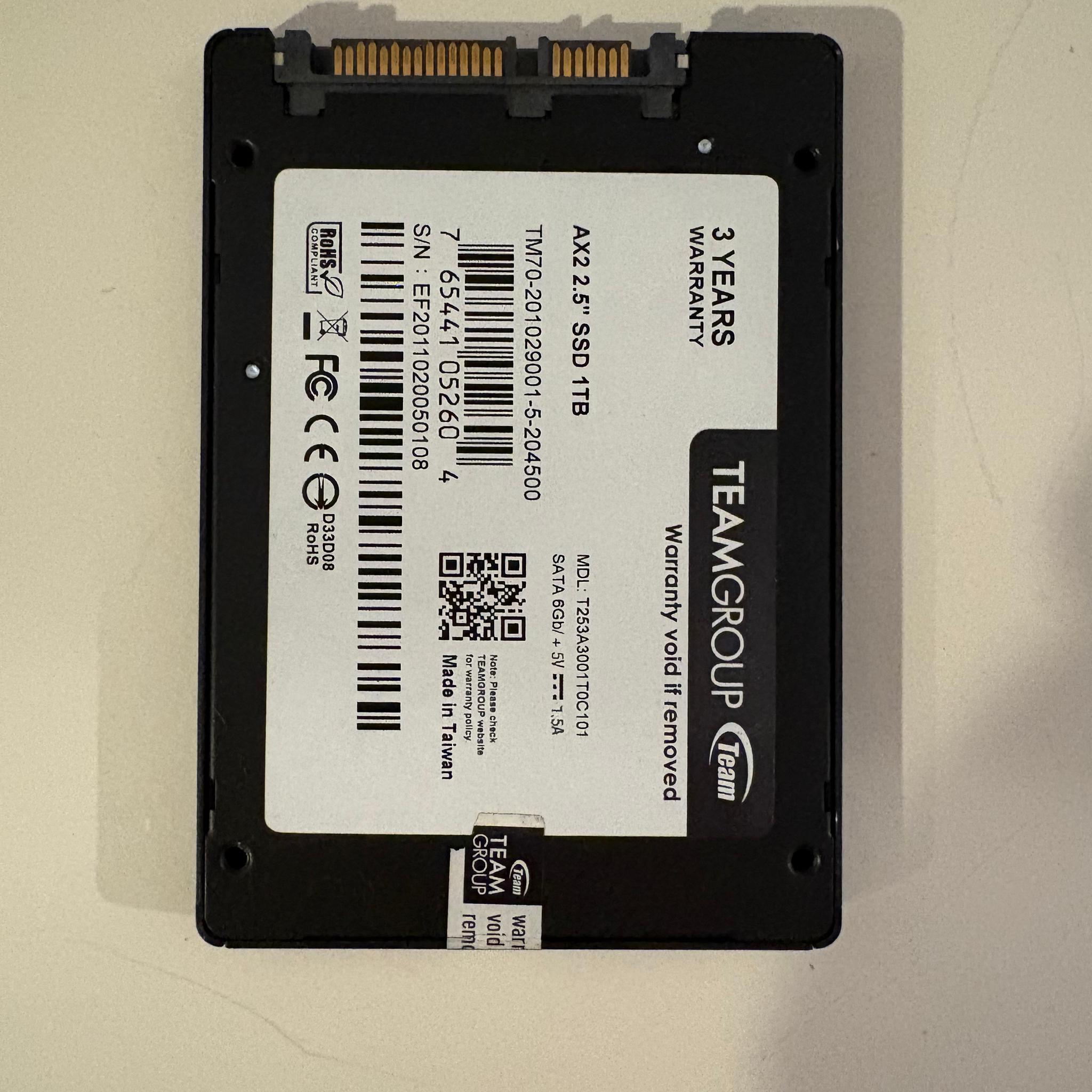 Teamgroup AX2 1TB Sata 2.5' SSD
