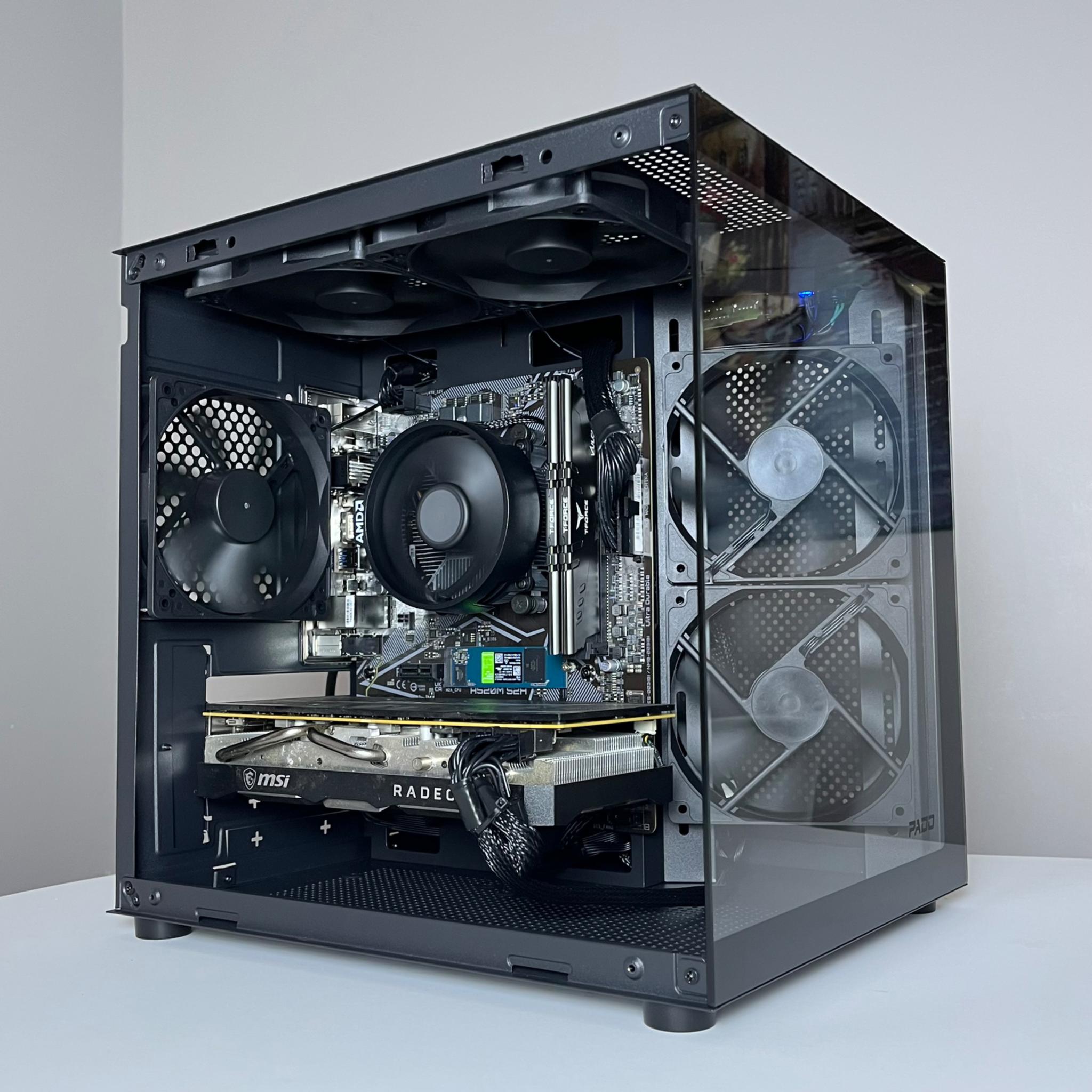 🖤ALL BLACK🖤 🚫NO RGB🚫 ▪️PURE PERFORMANCE▪️ MAX FPS/$$ CUSTOM GAMING PC ◼️RX 5700XT◼️RYZEN 5◼️