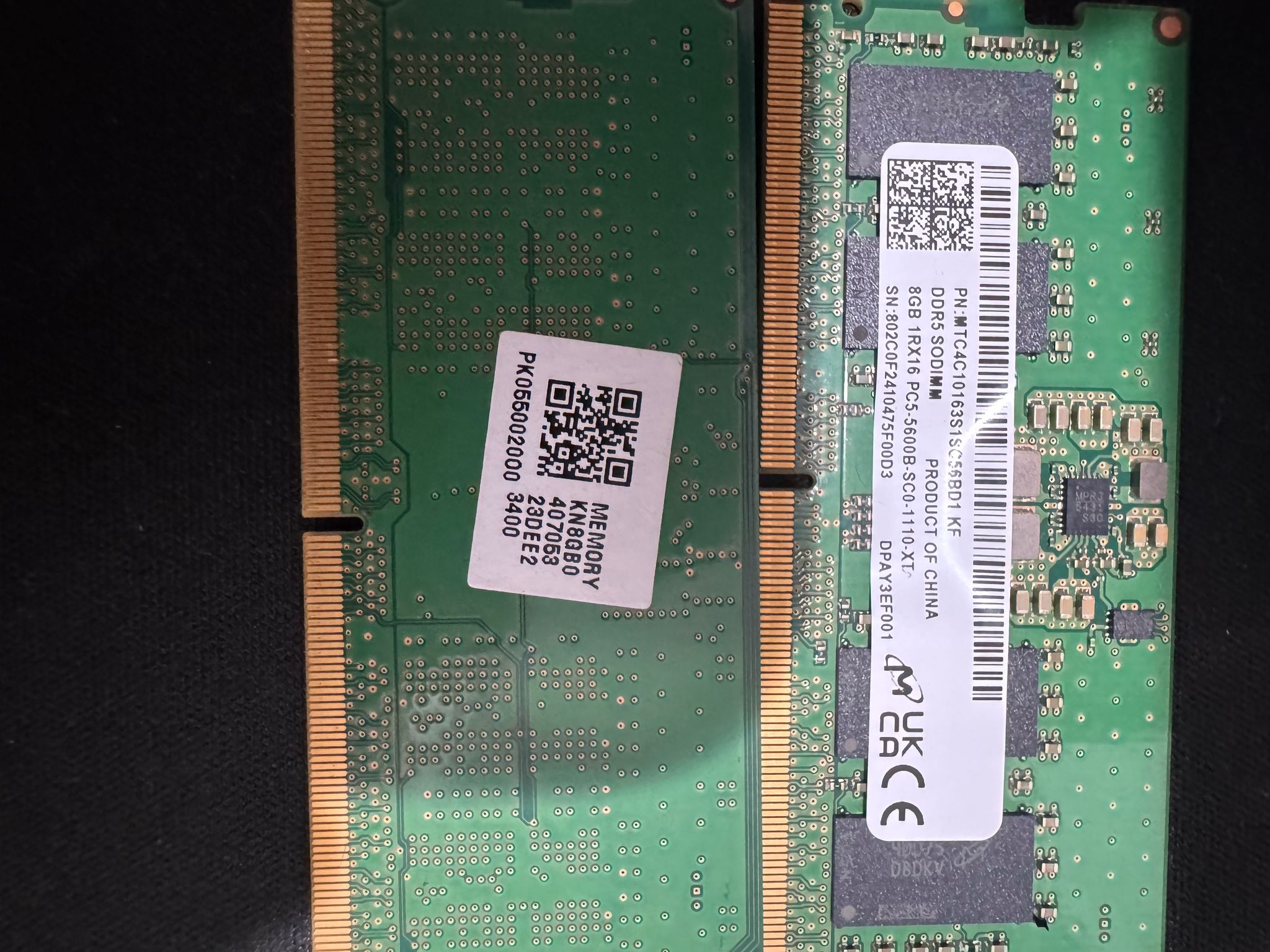 Micron 16gb DDR5 Laptop Ram. (2x8gb)