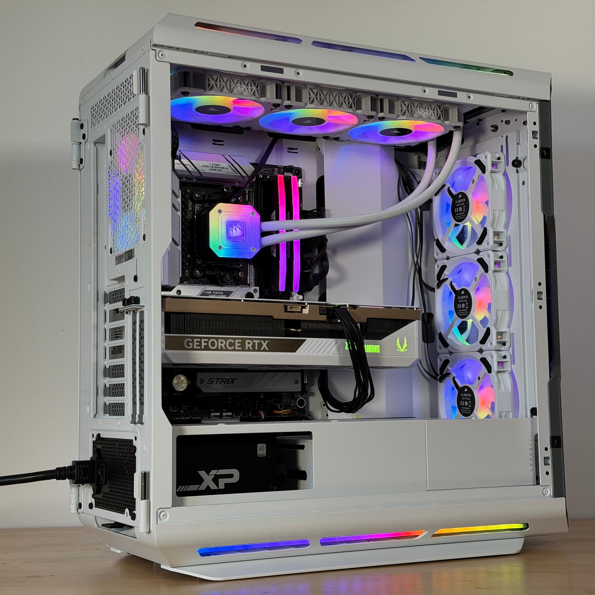 RTX 5080 Whiteout 9800x3d Gaming PC 96gb DDR5 Gen 5 2tb nvme ssd