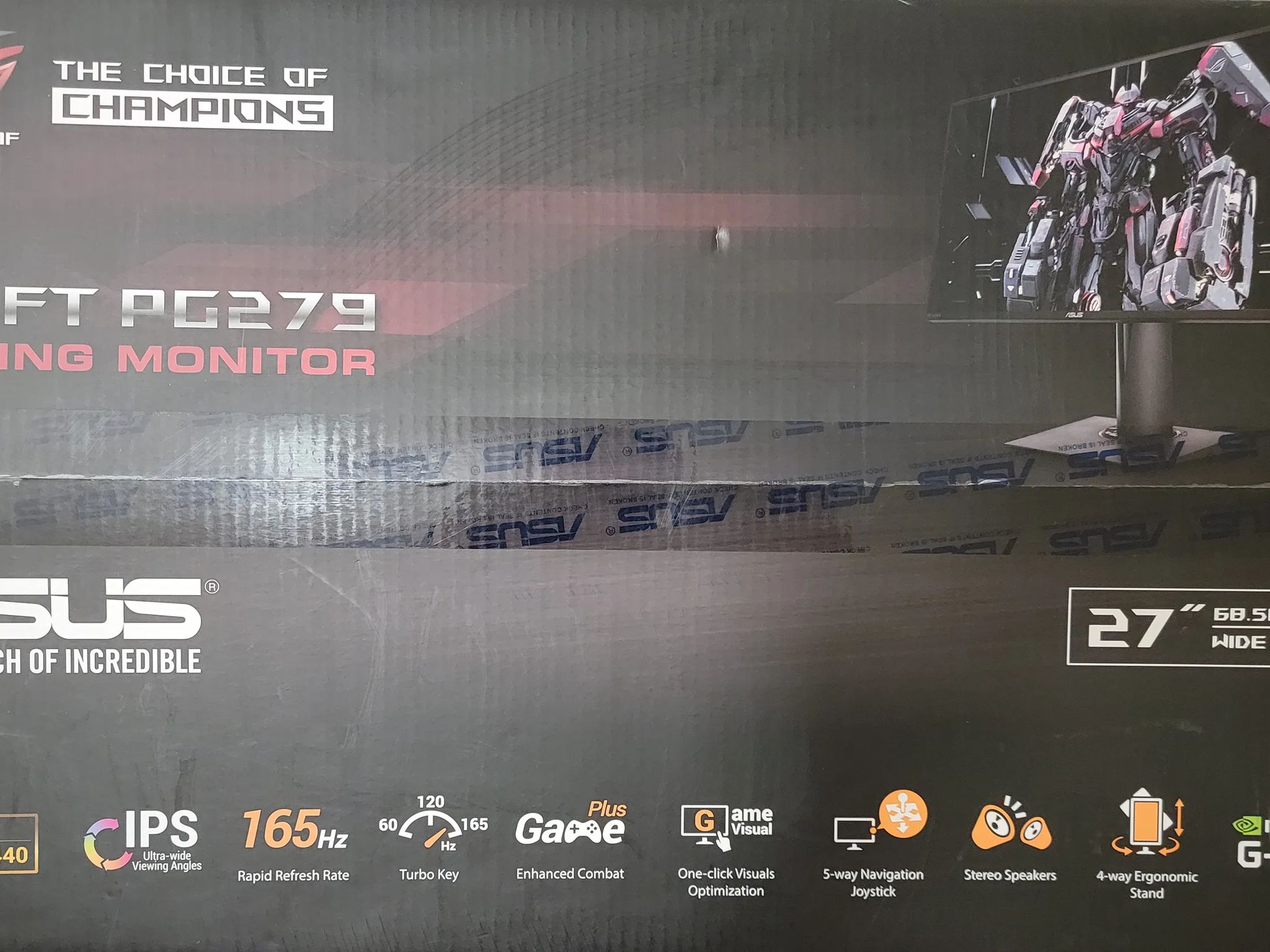ASUS ROG Swift 27 inch 1440P Gaming Monitor PG279Q - IPS, 144Hz, G-SYNC Module, Adjustable Ergonomic
