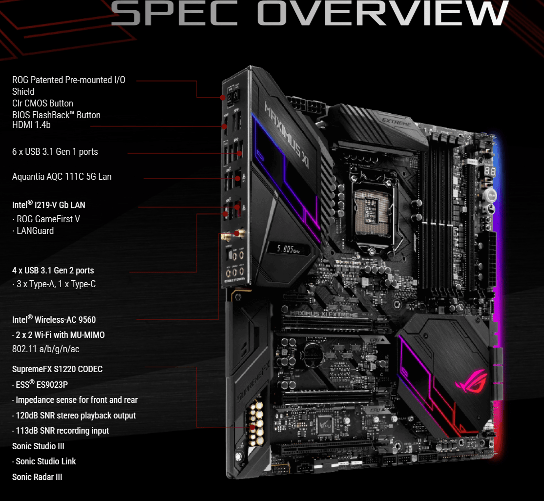 ASUS ROG Maximus XI Extreme Z390 LGA 1151 Intel DDR4 EATX Motherboard (Open Box)