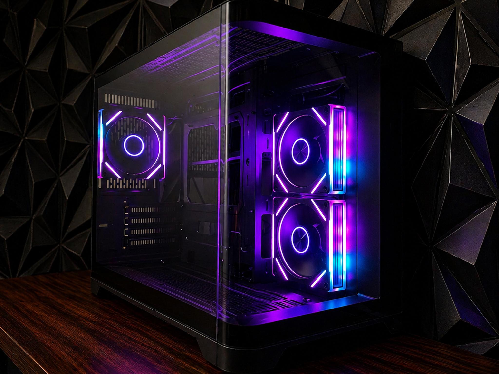 Black Tempered Glass ARGB Fish Tank MATX PC Case