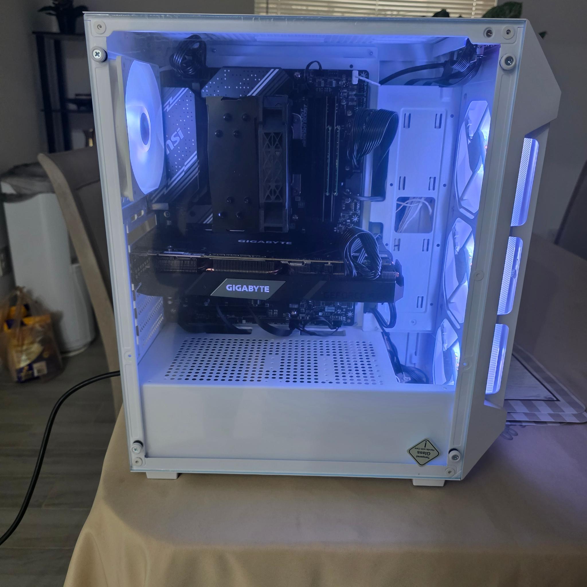 White Custom Gaming PC Build-DDR5- Intel Core 5 13th Gen