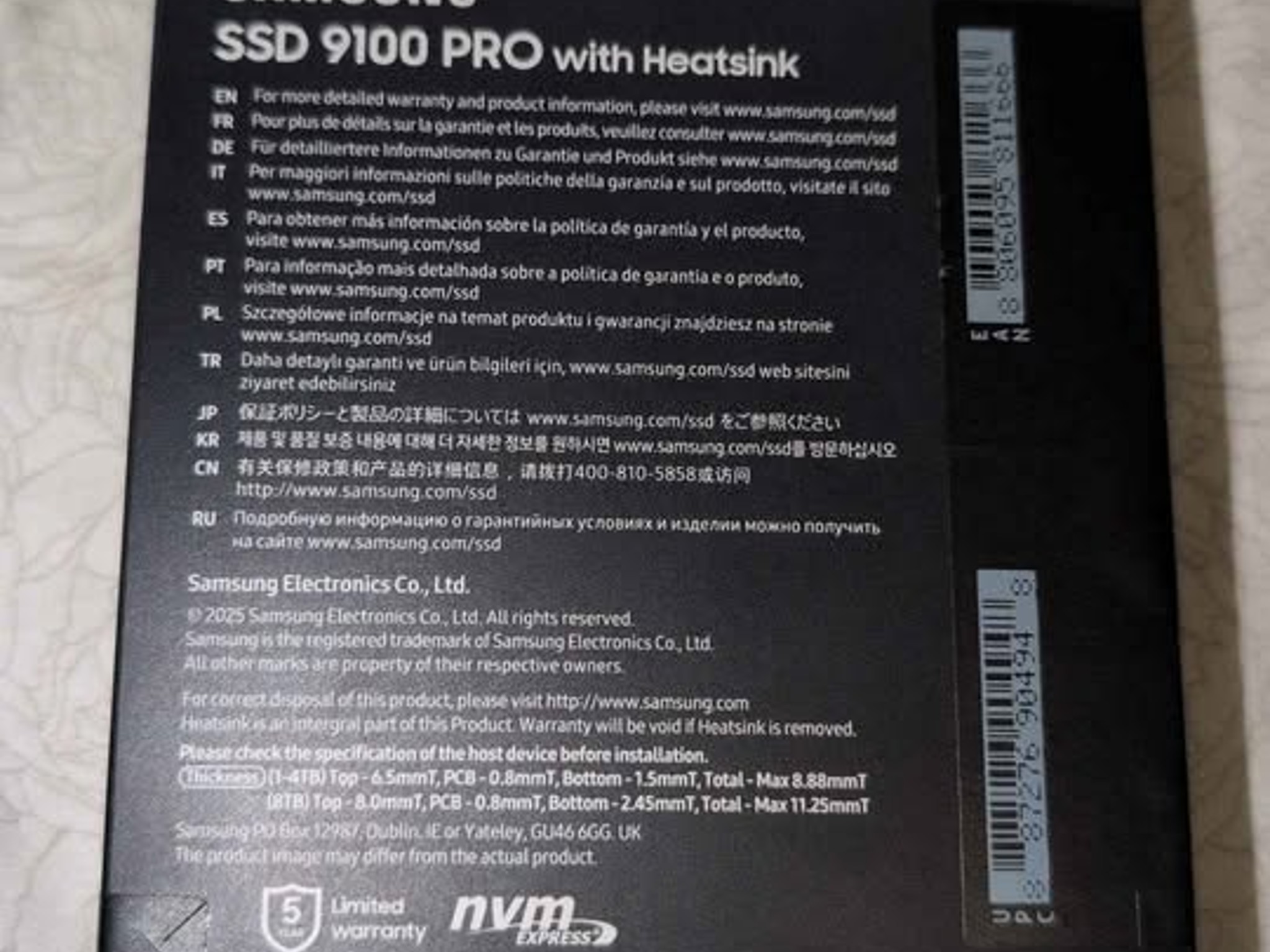 2TB Samsung 9100 Pro w/ Heatsink Brand New Unopened