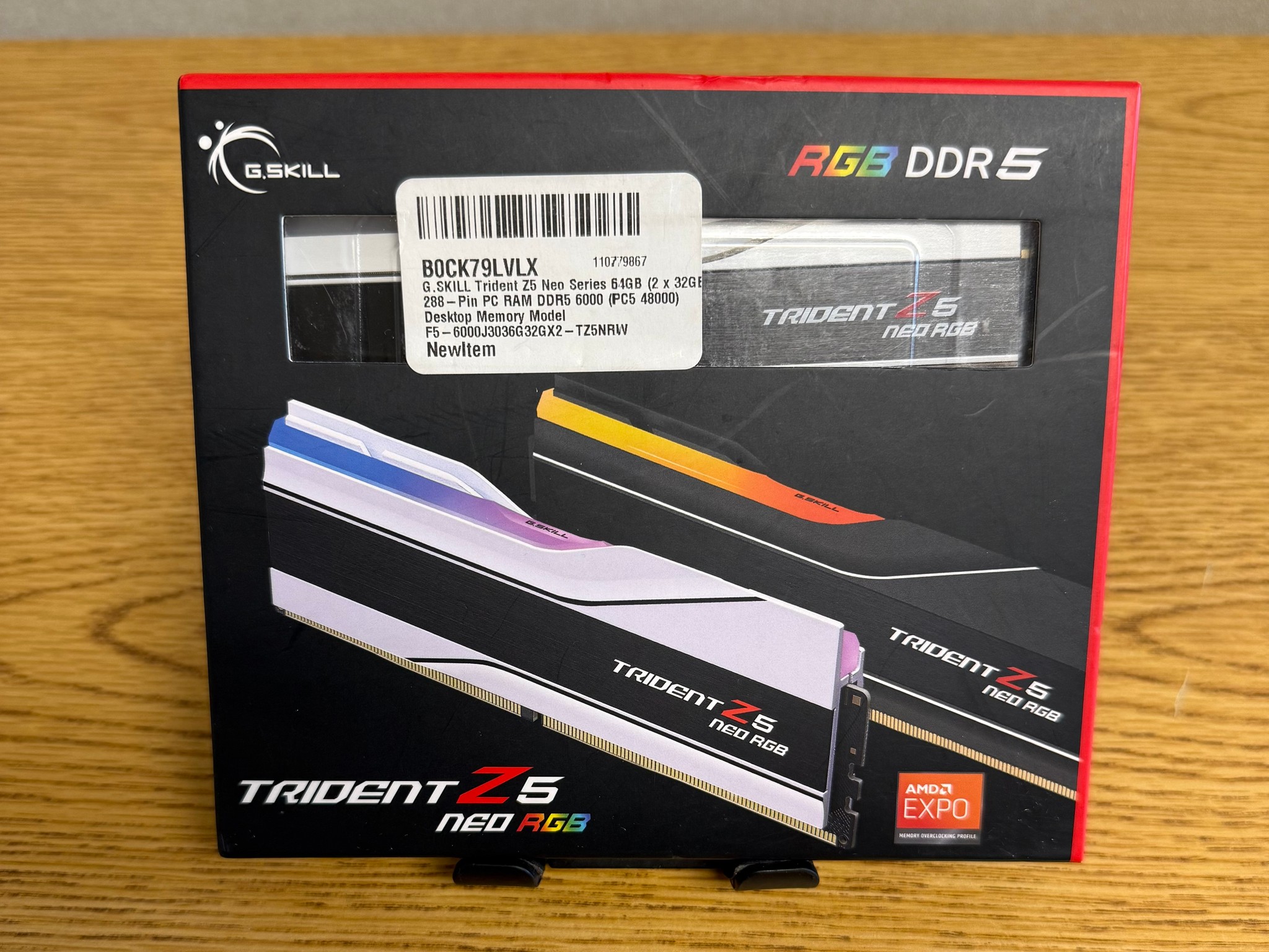 NEW 64GB 6000MHz CL30 White G.Skill Trident Z5 RGB (2x32GB) DDR5 RAM - AMD EXPO