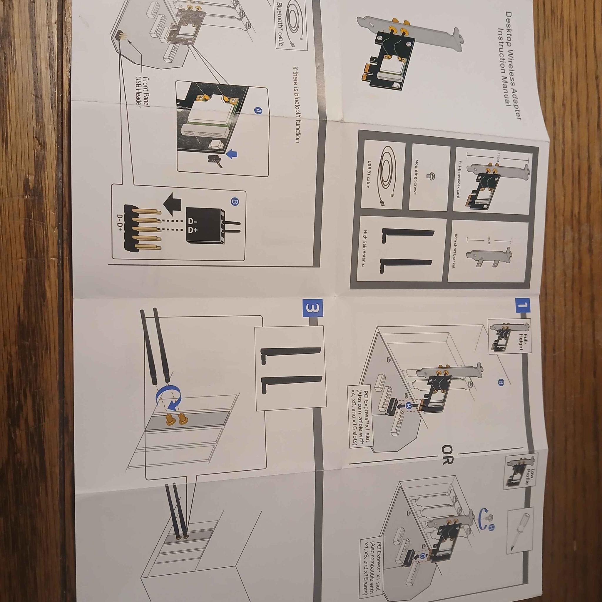 NEW Desktop computer PC Wi-Fi & Bluetooth pcie adapters