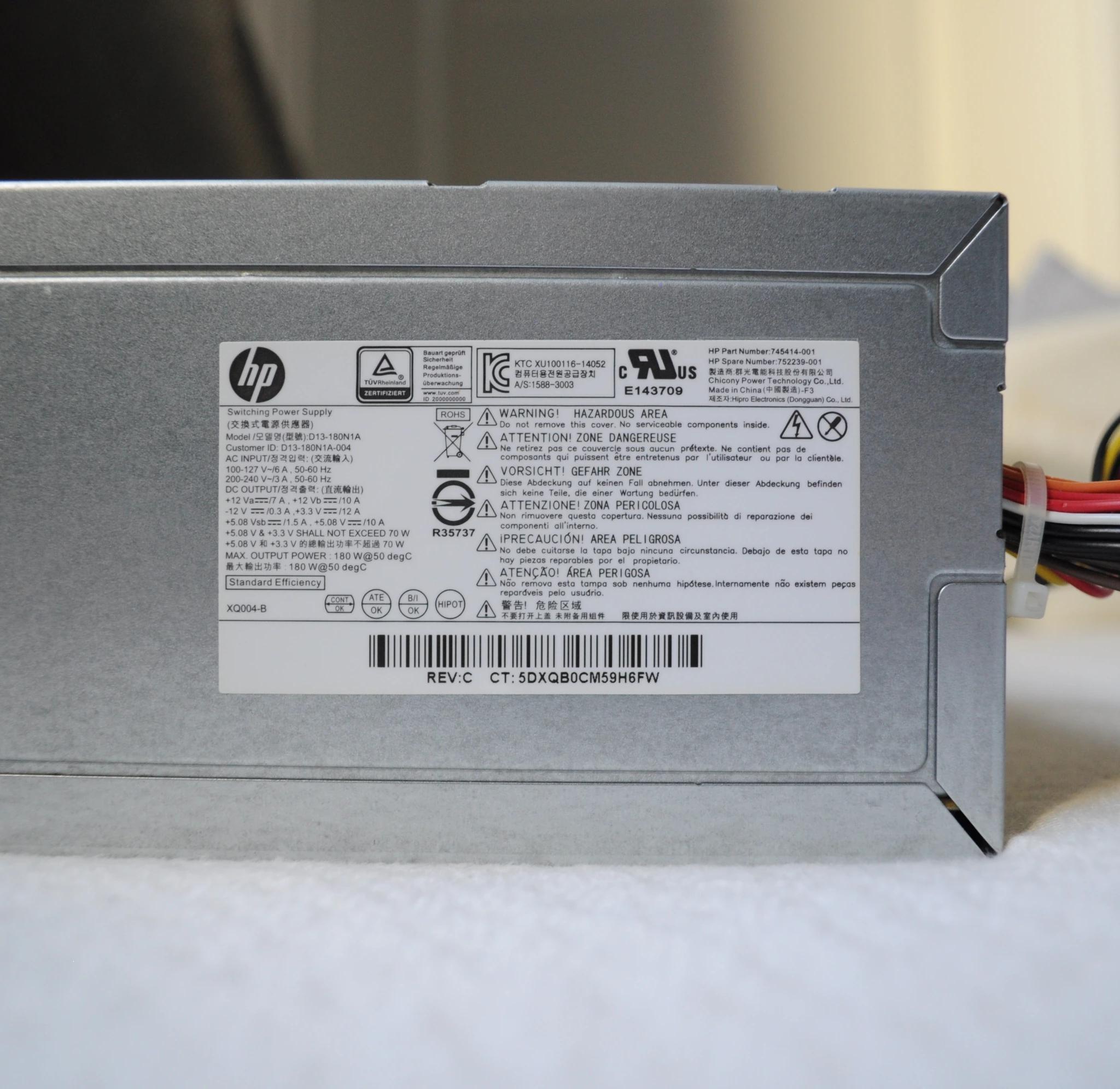 HP 180W ATX power supply from HP 280 G1 MT
