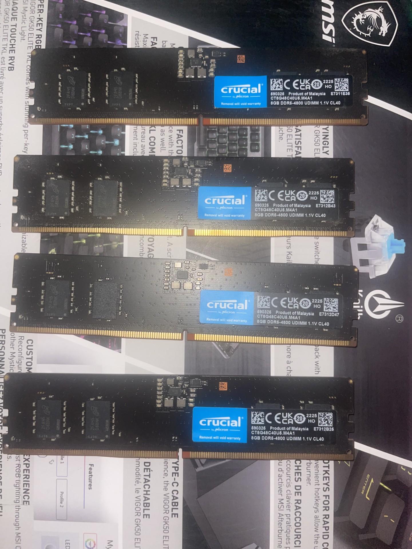 DDR5 32GB Crucial Classic 4800MHZ CL40 8X4