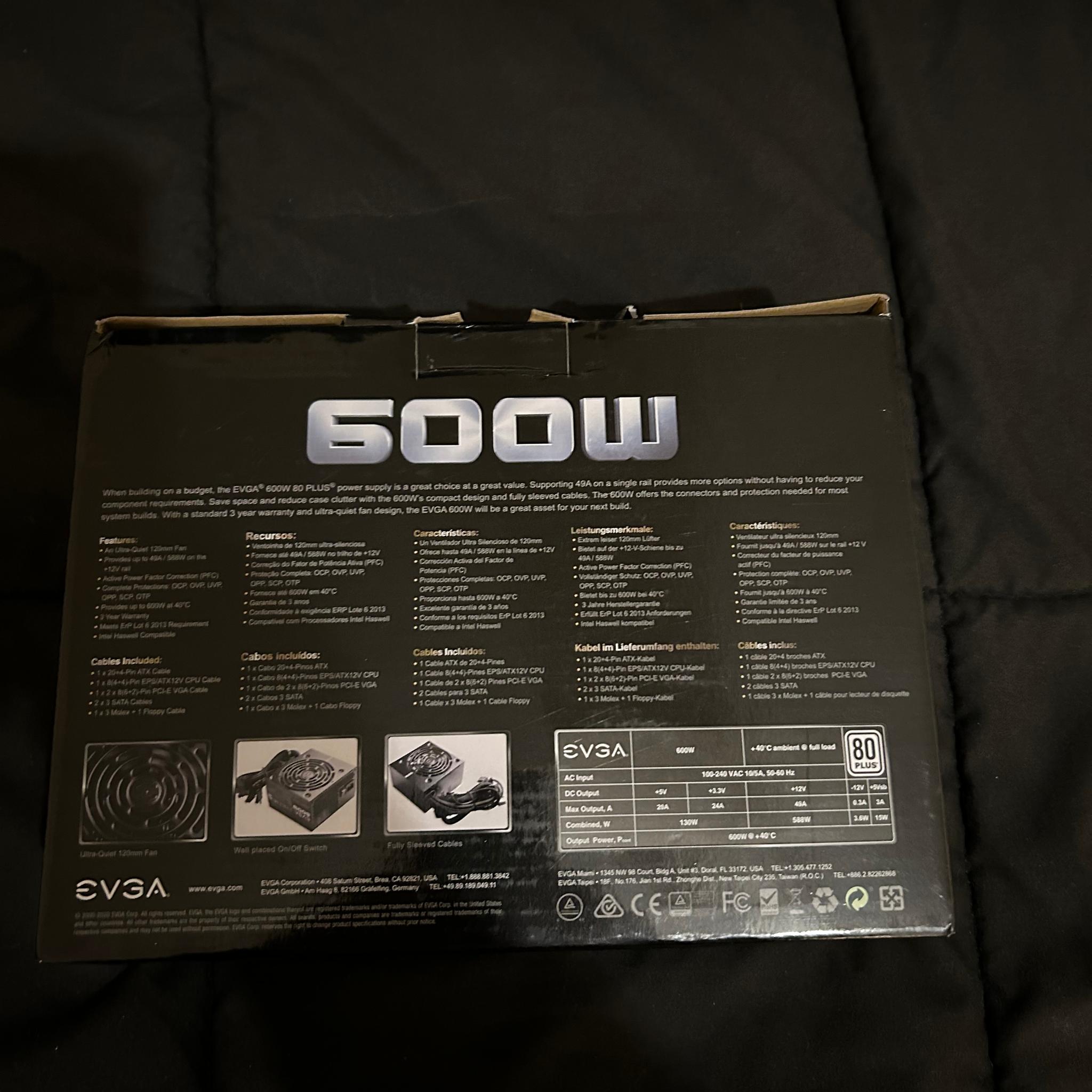 EVGA 600W 80 plus