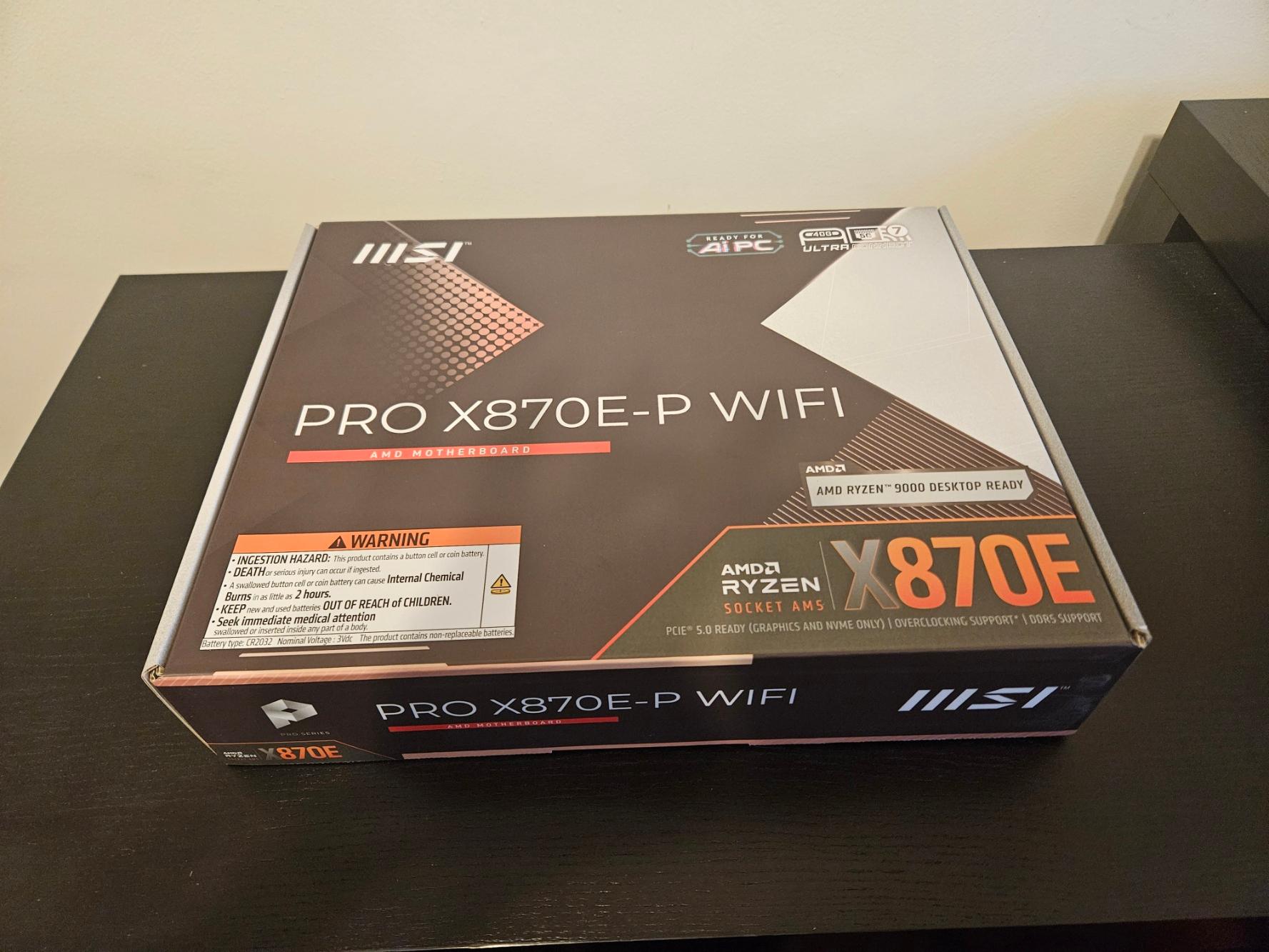 (Brand New) MSI Pro X870E-P WiFi AM5 ATX Gaming Motherboard - for AMD Ryzen 7000-9000 series CPUs