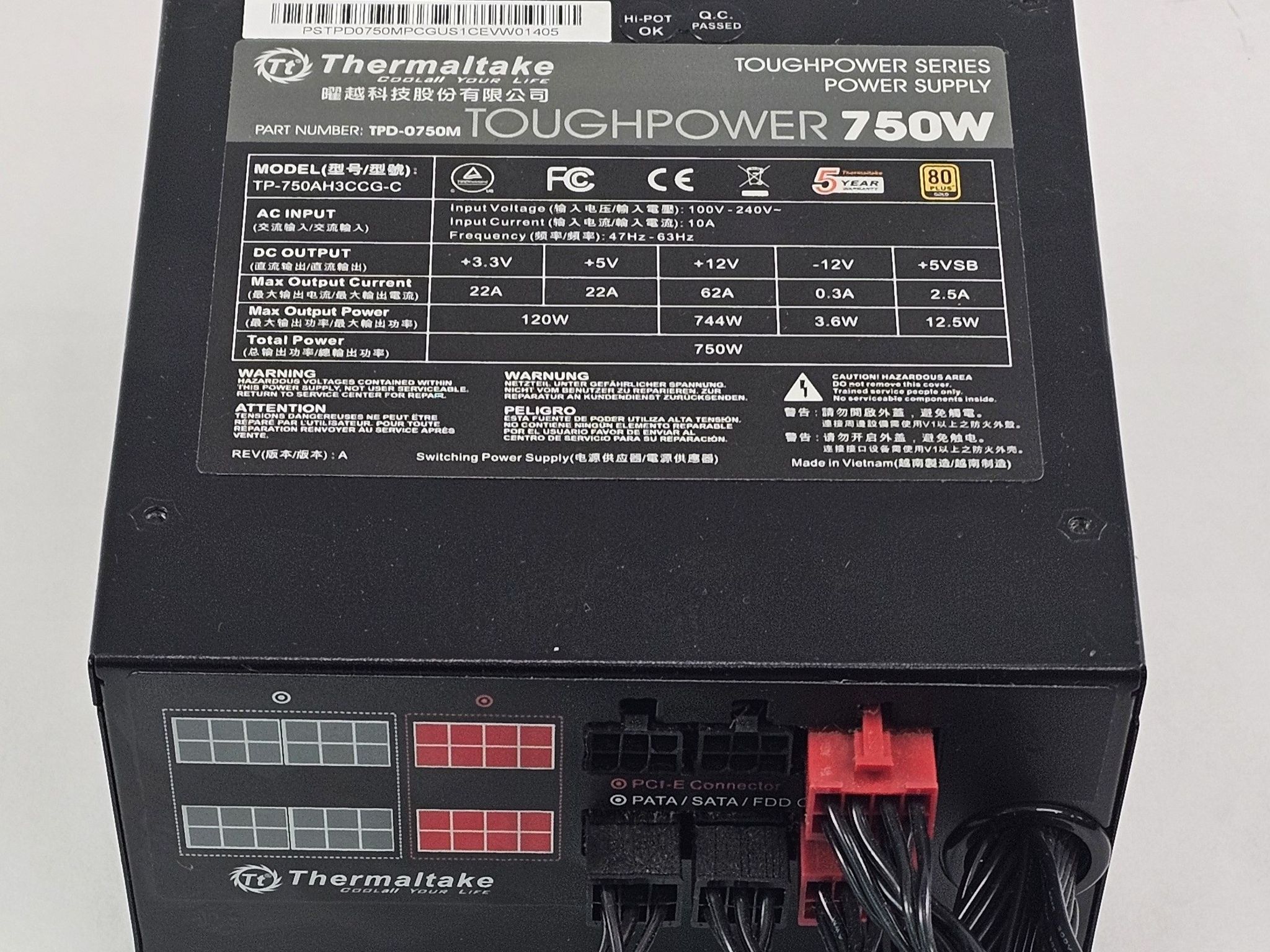 750 Watt PSU Thermaltake Toughpower Power Supply
