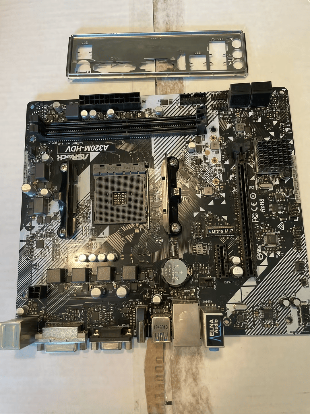 ASRock A320M-HDV Motherboard + IO Shield