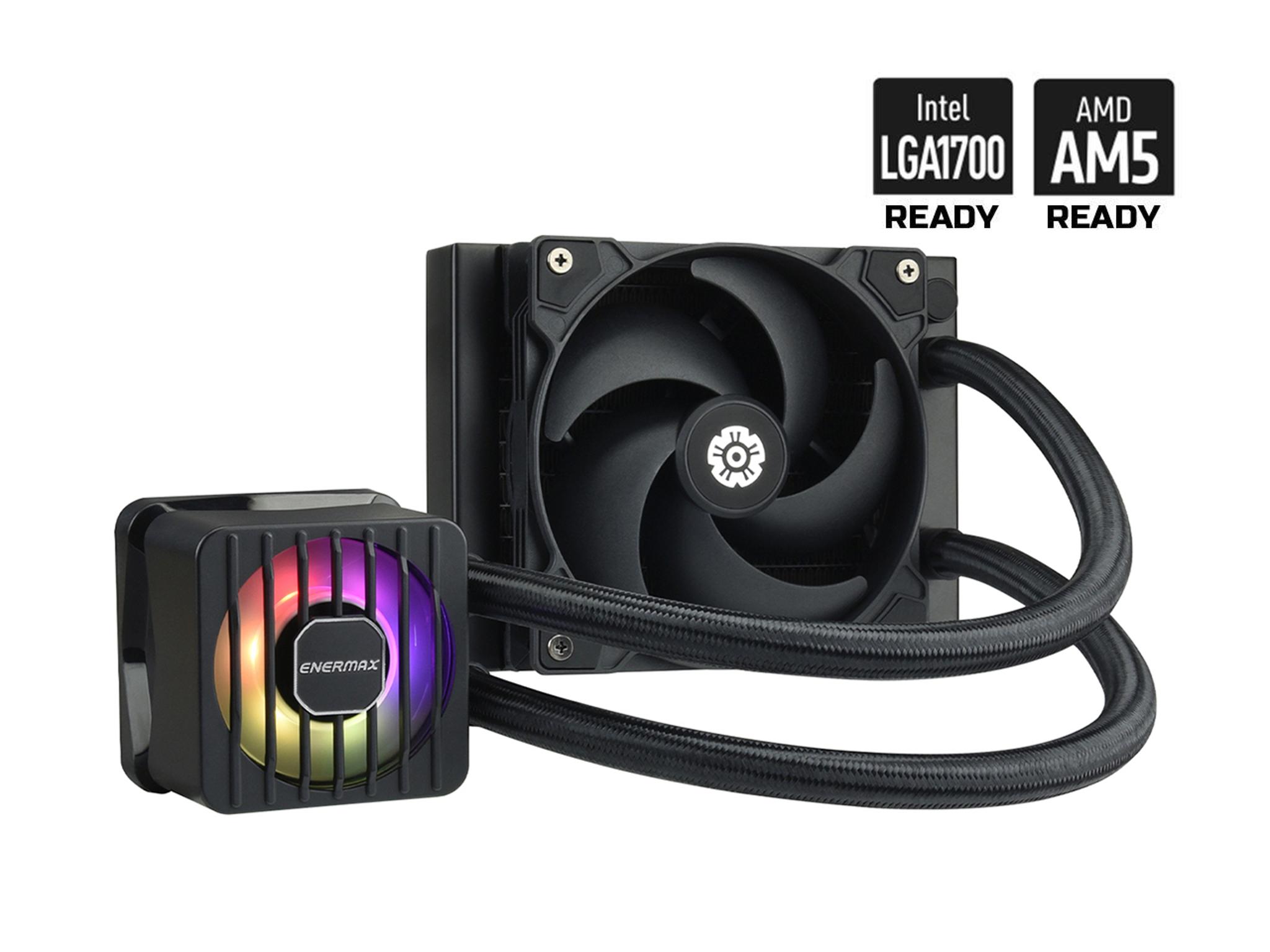 ENERMAX LIQMAXFLO SR 120 ARGB AIO CPU Liquid Cooler - 60mm VRM Fan up to 3000 RPM - 300W TDP