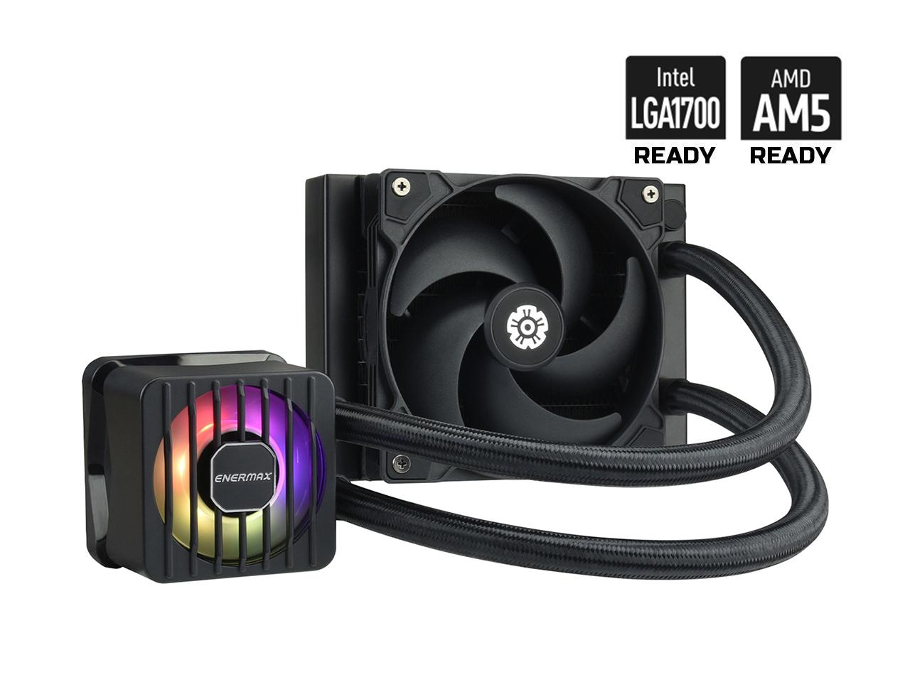 ENERMAX LIQMAXFLO SR 120 ARGB AIO CPU Liquid Cooler - 60mm VRM Fan up to 3000 RPM - 300W TDP