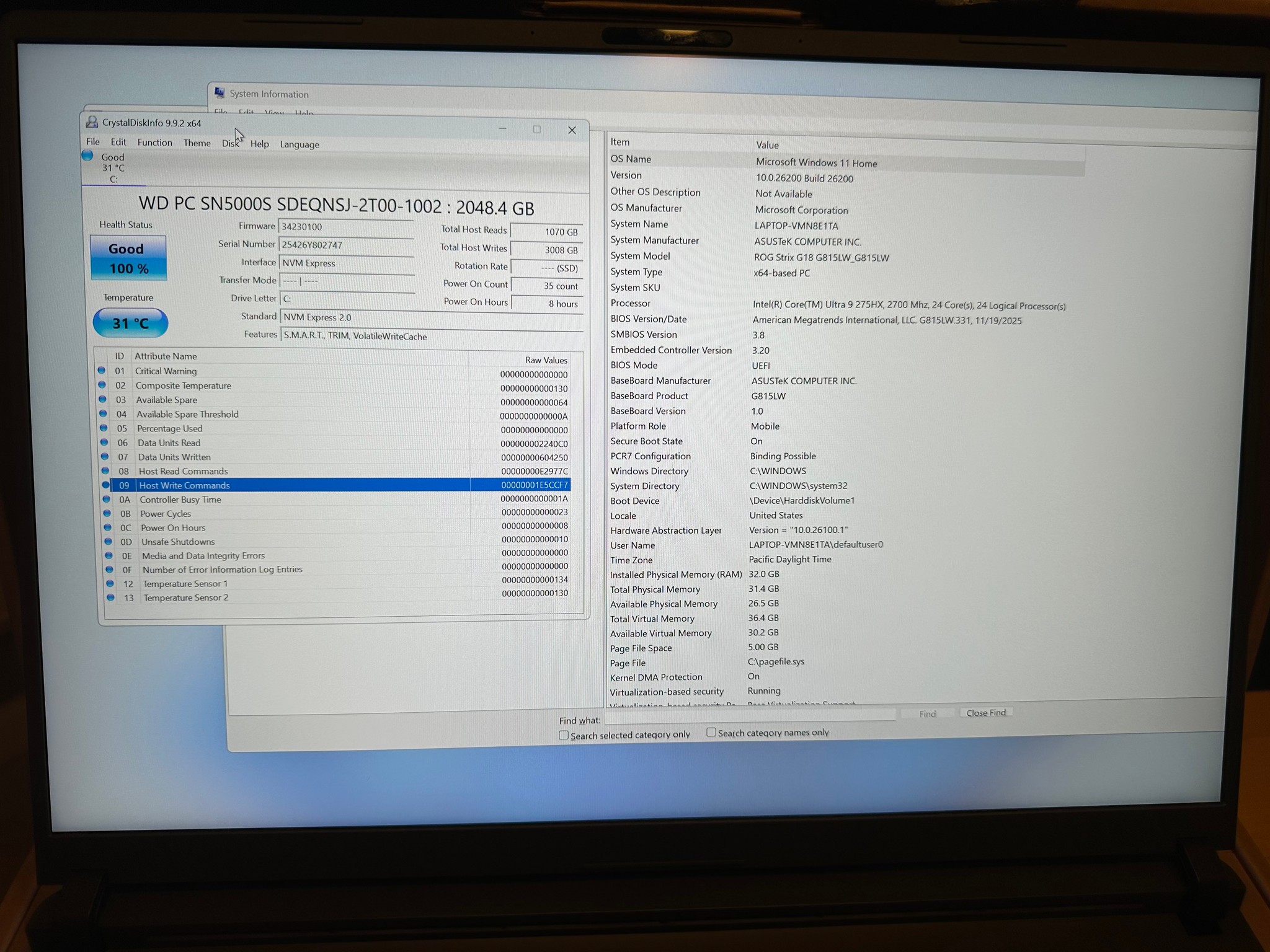 New ASUS - ROG Strix G18 18" 2.5K 240Hz - RTX 5080 - Intel Core Ultra 9 275HX - 32GB RAM - 2TB