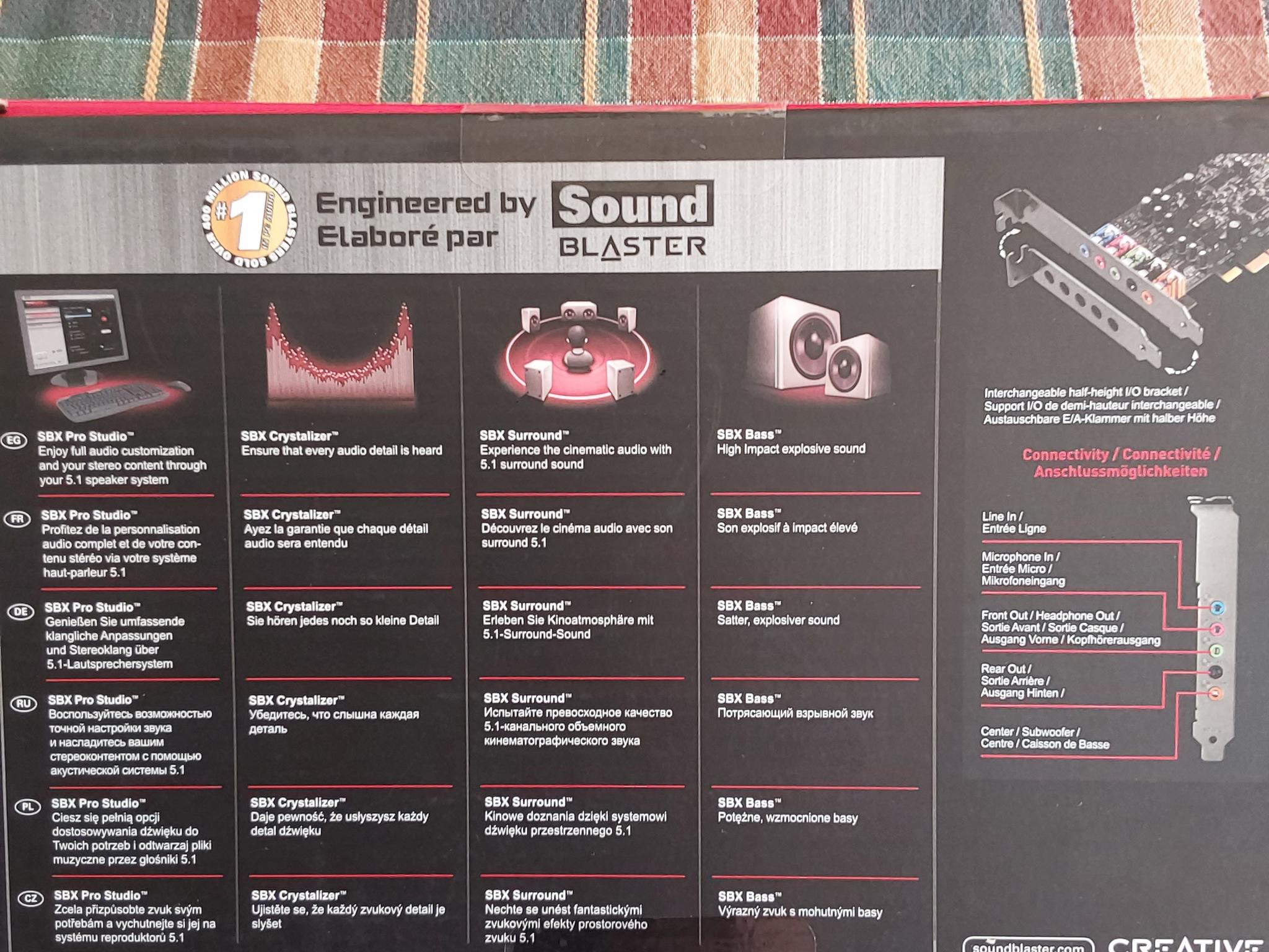 NEW Creative Sound Blaster Audigy FX 5.1 PCIe Sound Card with 600-ohm Headphone Amp