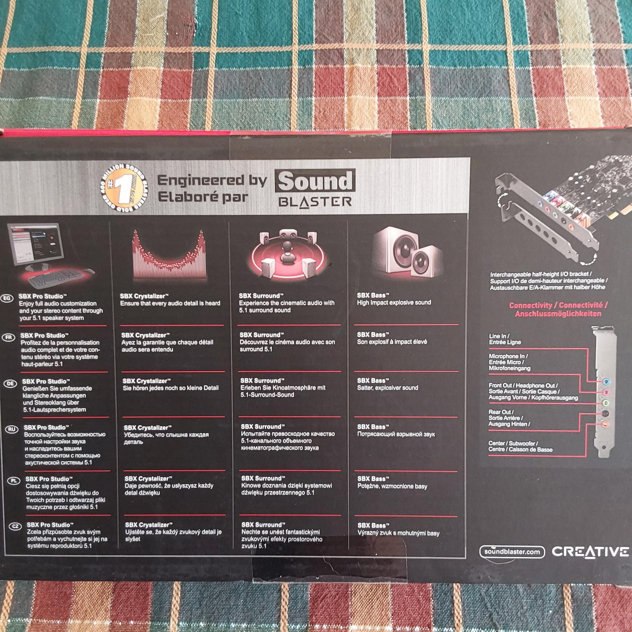 NEW Creative Sound Blaster Audigy FX 5.1 PCIe Sound Card with 600-ohm Headphone Amp