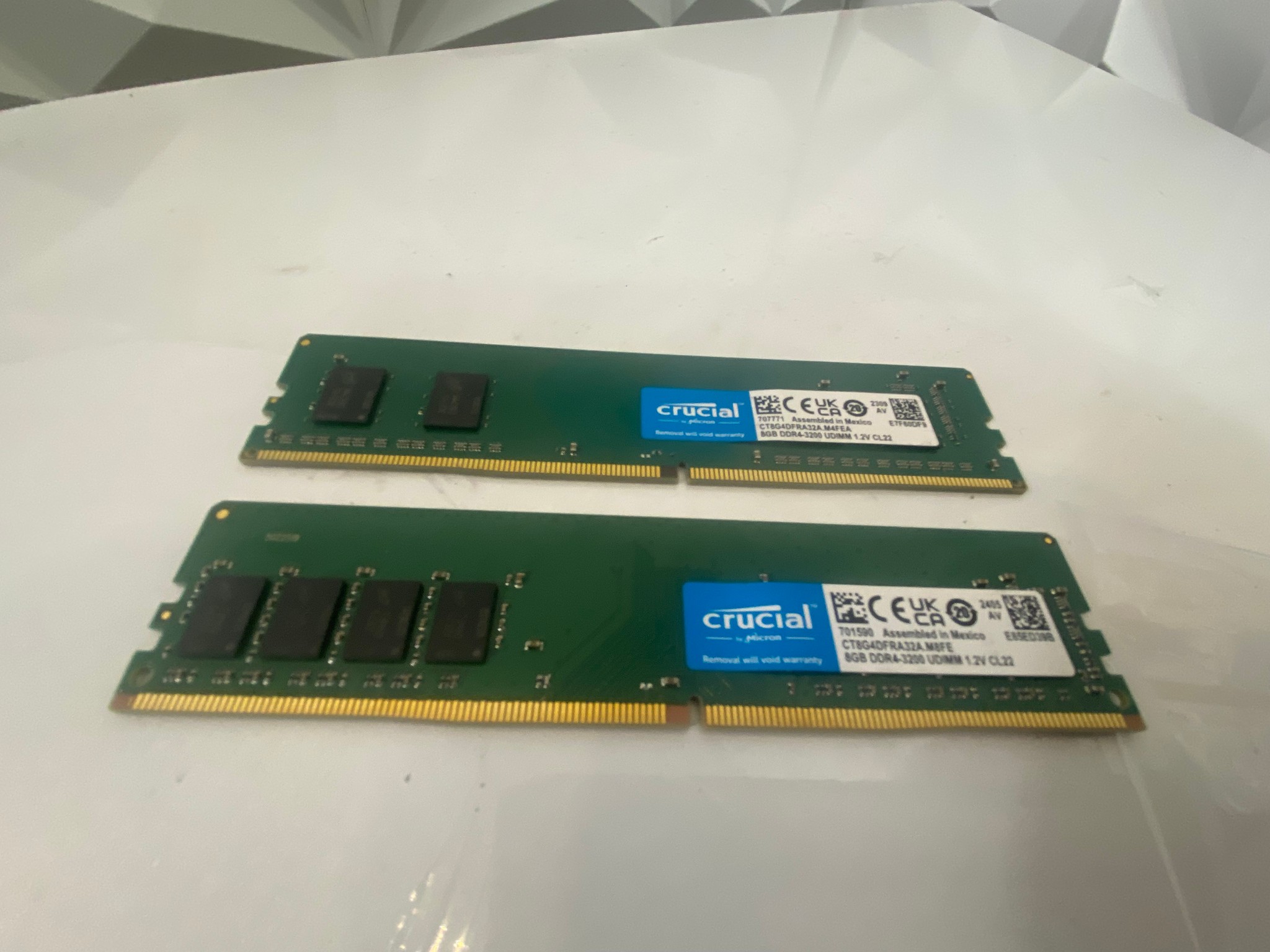 Crucial 16GB DDR4 RAM (2×8GB, 3200MHz) – Used, Tested