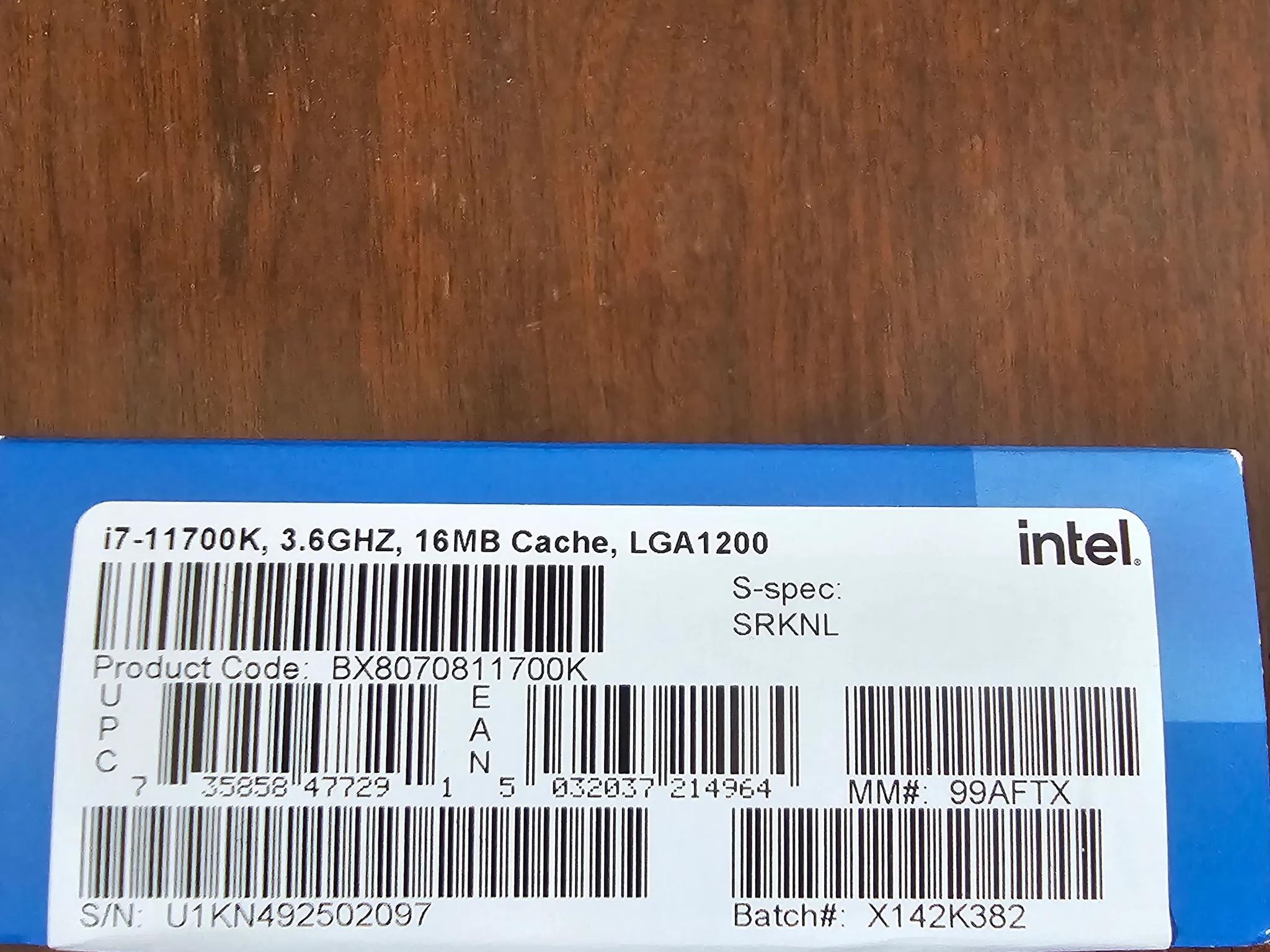 Brand new, never installed i7-11700K!