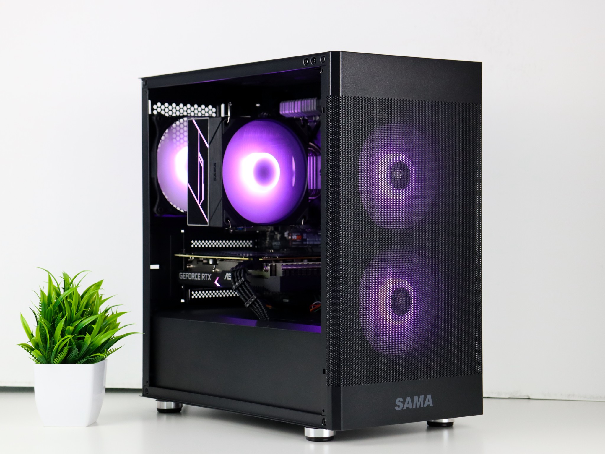 ⚫ Black Gaming PC – RTX 3060 TI, Ryzen 5 3600, 16GB RAM, 500GB SSD - WiFi, BlueTooth ⚫
