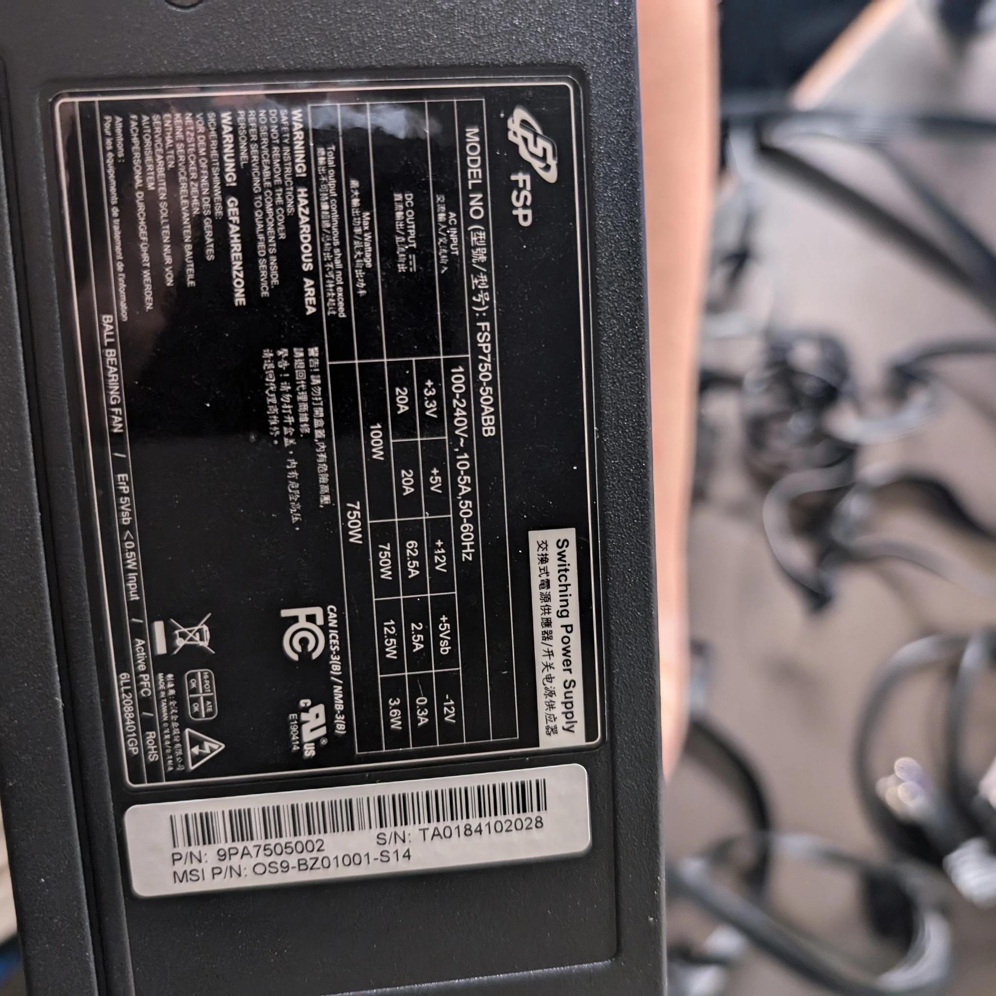 [Used] Fsp 750w White Plus