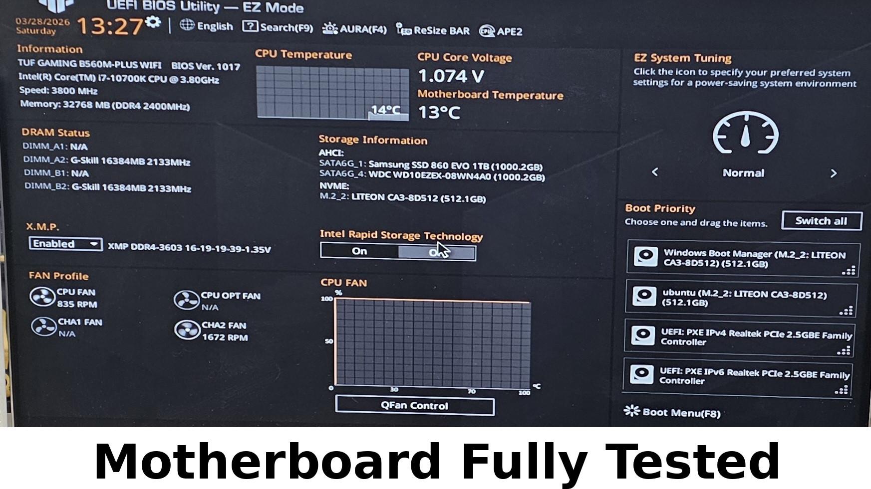 B560 Plus WiFi LGA1200 ASUS TUF GAMING mATX Motherboard