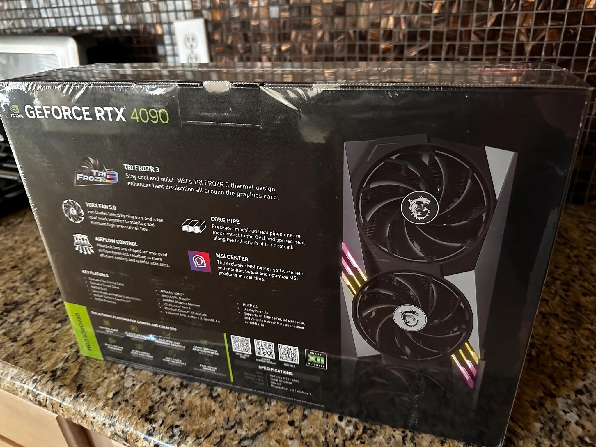BNIB Sealed MSI GeForce RTX 4090 GAMING TRIO 24GB