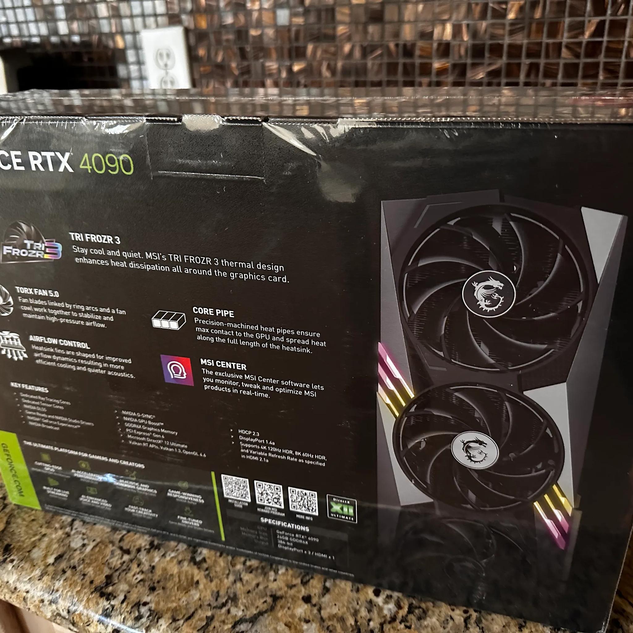 BNIB Sealed MSI GeForce RTX 4090 GAMING TRIO 24GB