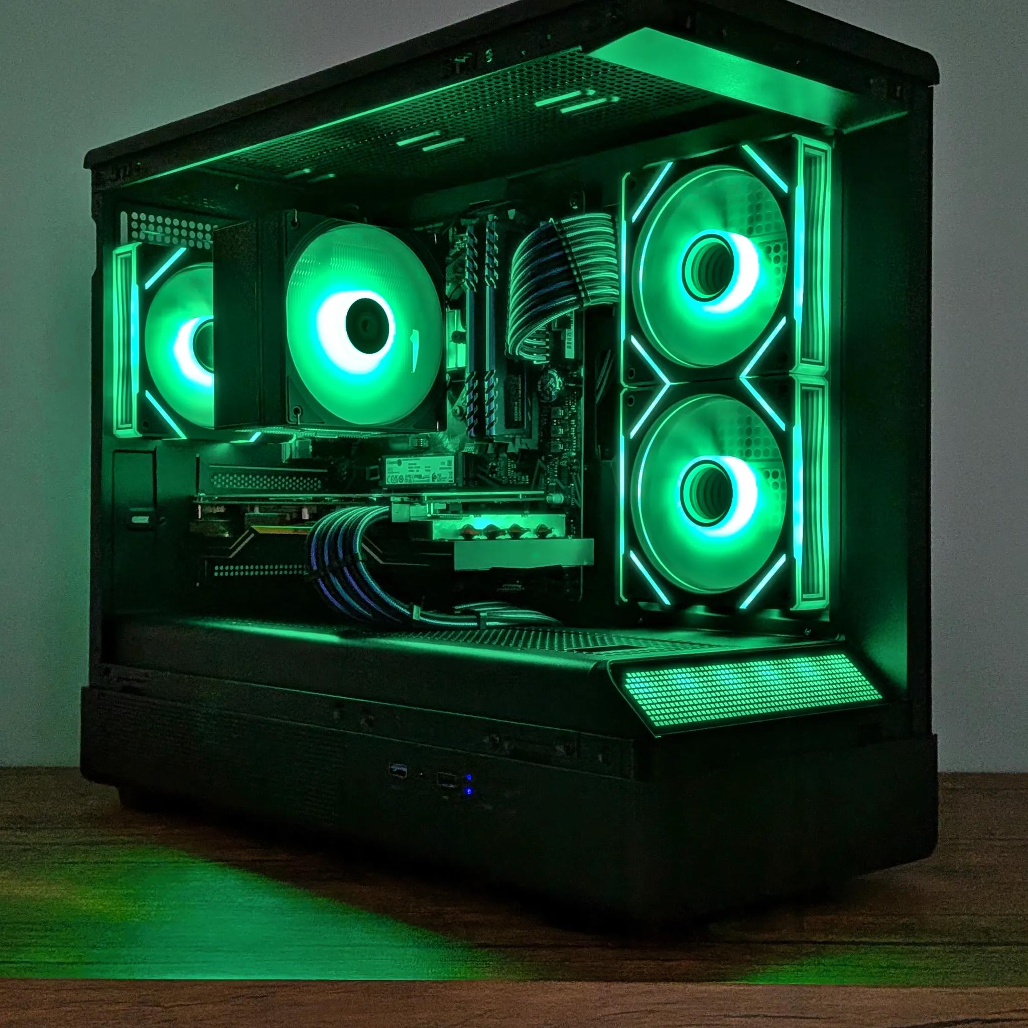 🟦"Bioluminescence"🟦 1080p Gaming PC | 5700 XT - Ryzen 5 3600 - 16GB RAM - 1TB NVME | WiFi & Win 11