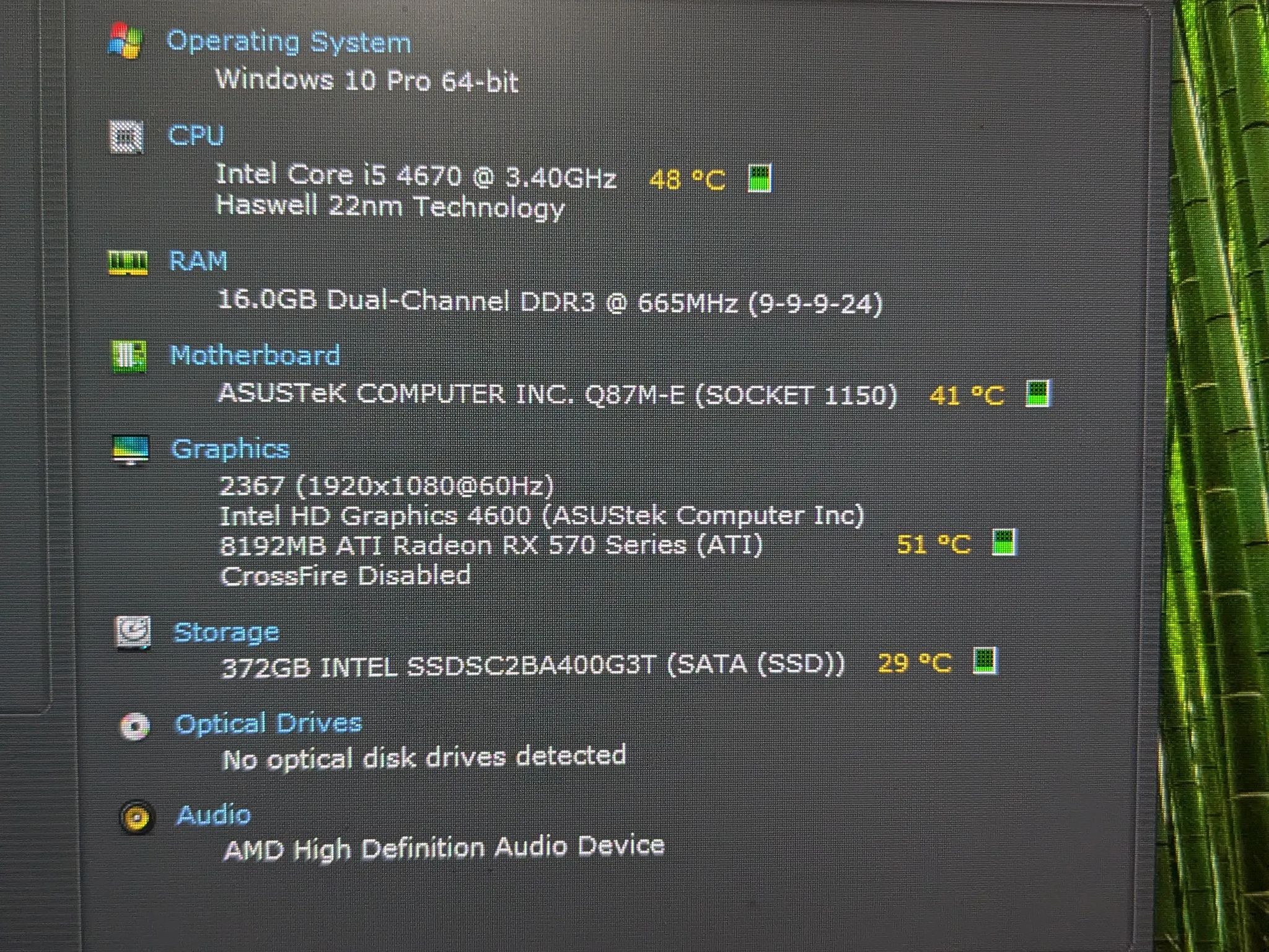 Entry Level | i5-4670, 16GB RAM, RX 570 8GB, 400GB SSD, Win10