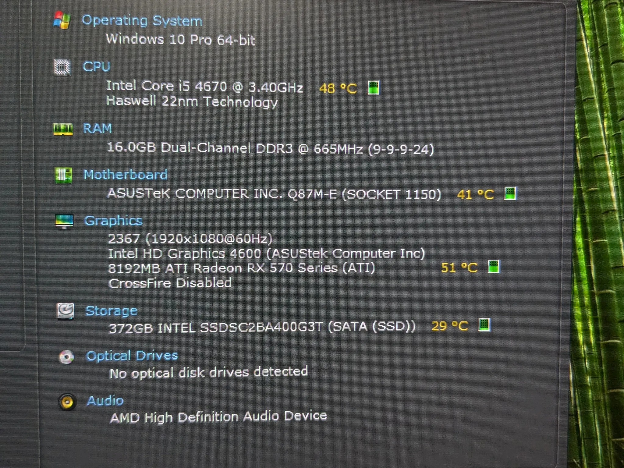 Entry Level | i5-4670, 16GB RAM, RX 570 8GB, 400GB SSD, Win10