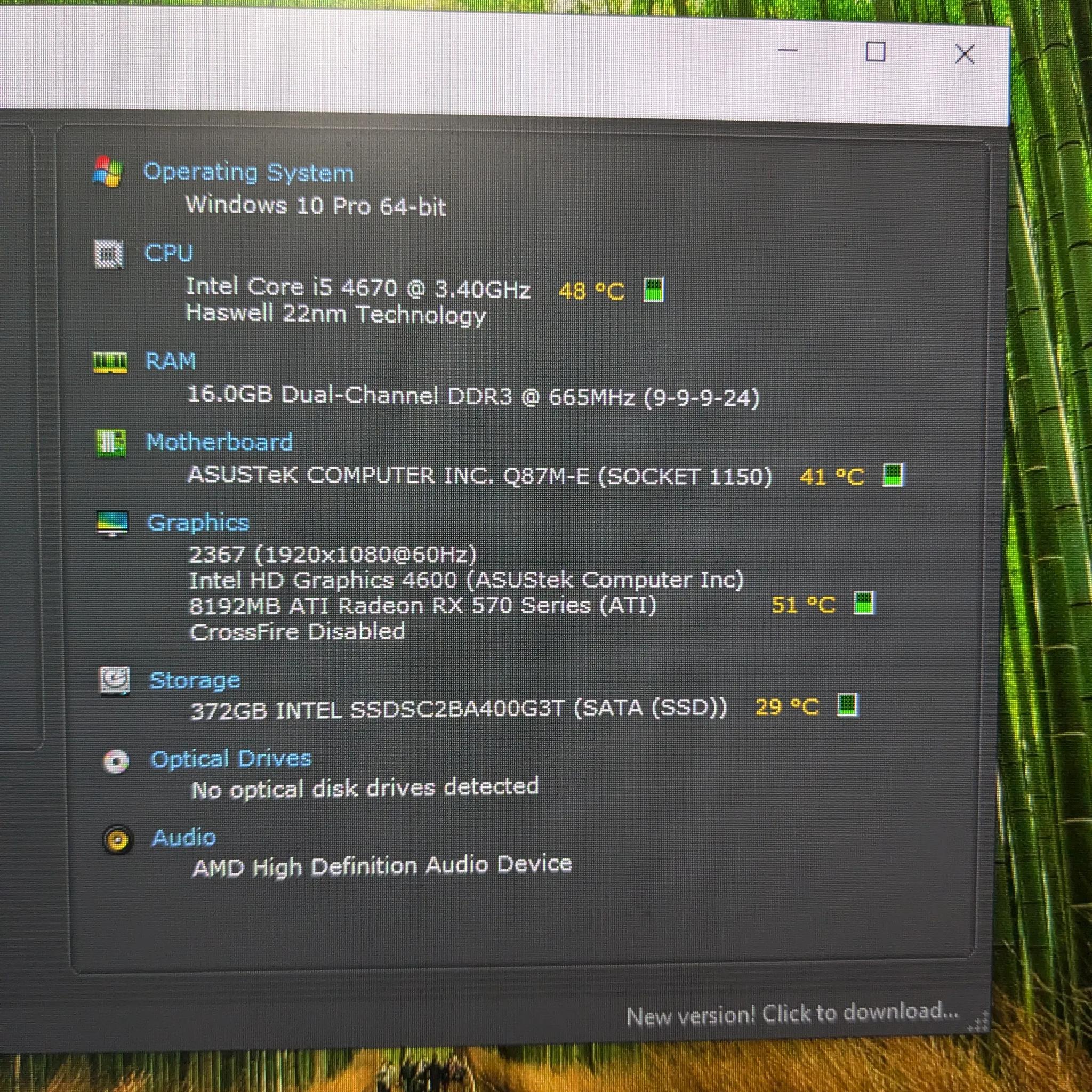 Entry Level | i5-4670, 16GB RAM, RX 570 8GB, 400GB SSD, Win10