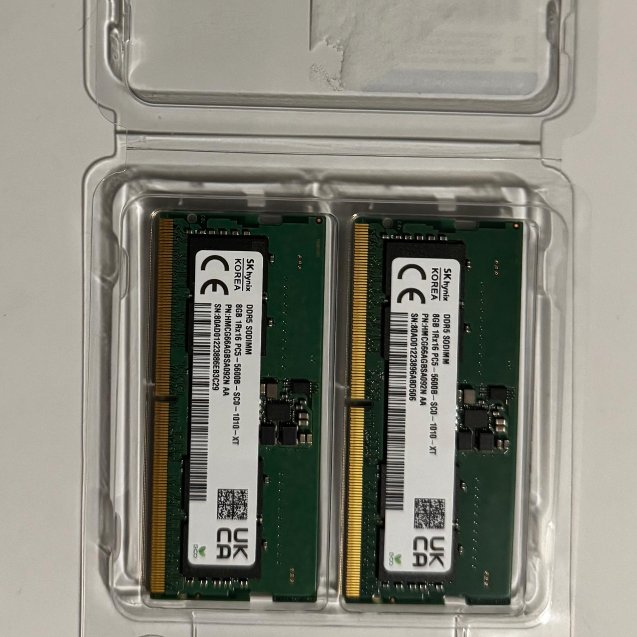 16GB (8GB x2) DDR5 SODIMM 5600B Laptop RAM